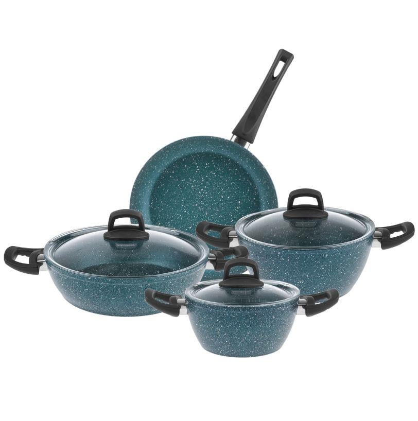 Emsan Shinning 7 Parça Granit Tencere Seti SafirTencere Setleri
