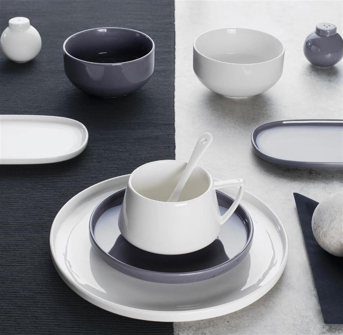 Emsan Kahvaltı Takımı Parla 32 Prç Gri BeyazKahvaltı Takımları