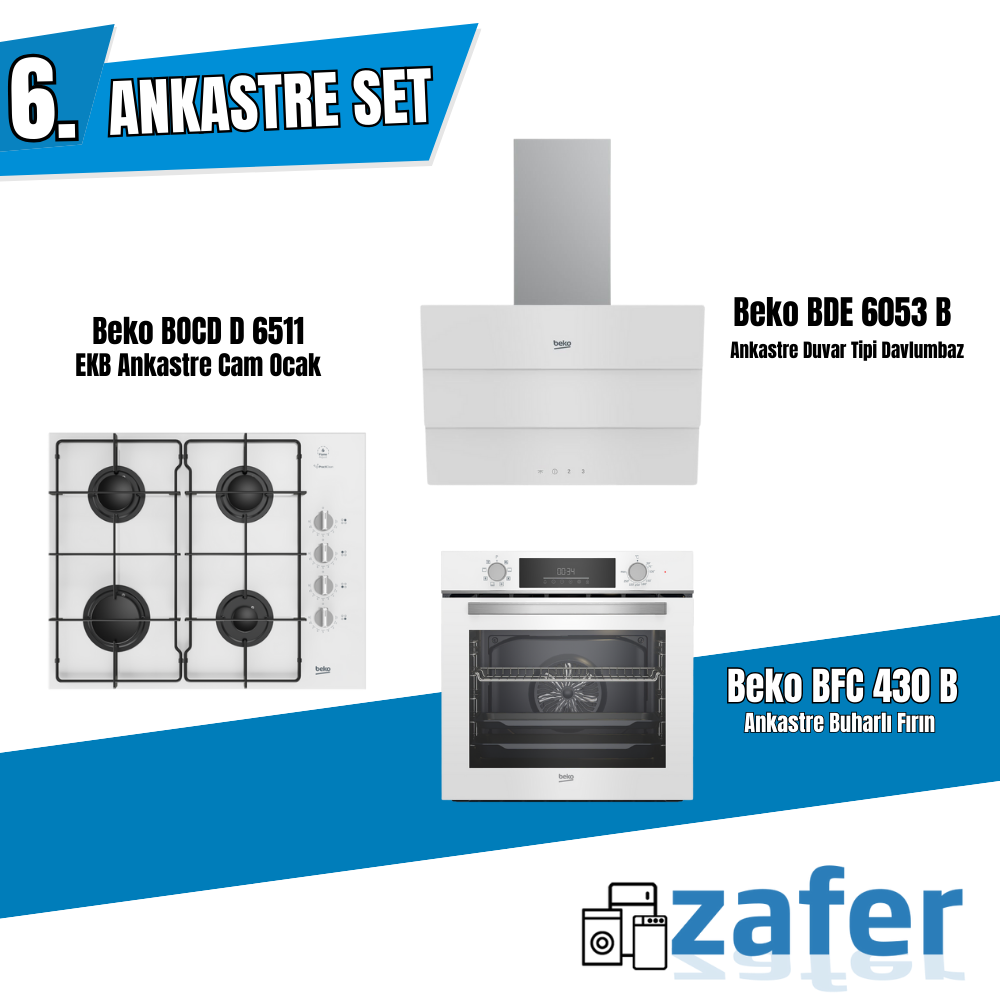 Beko Beyaz Ankastre Set – Şıklık, Yüksek Performans ve Enerji Tasarrufu Bir Arada