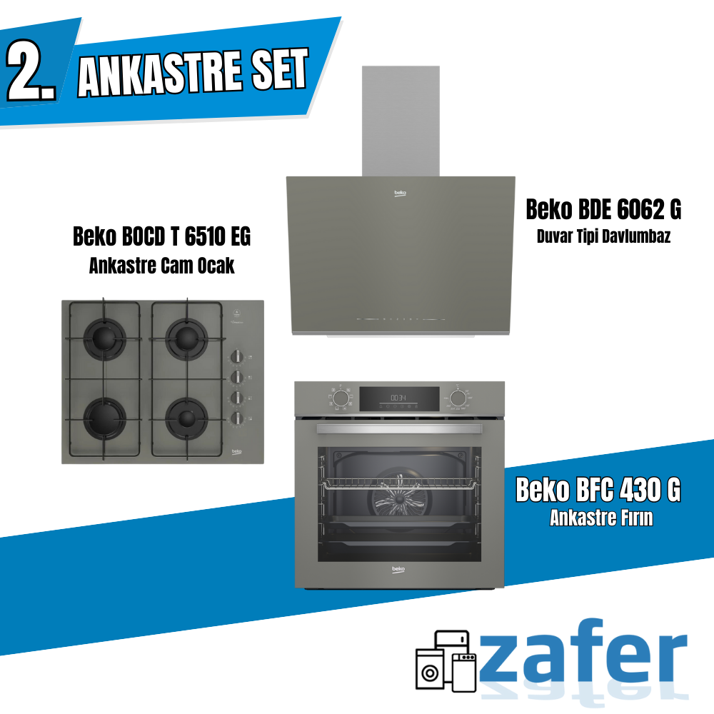 Beko Gri Ankastre Set – Şık Tasarım ve Üstün Performansla Mutfakta Fark Yaratın