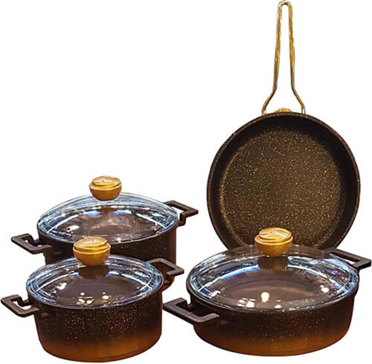 OMS 7 Parça Döküm Granit Tencere SetiEv Tekstili