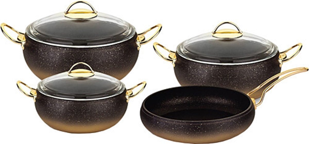 OMS Küre 7 Parça Granit Tencere SetiEv Tekstili