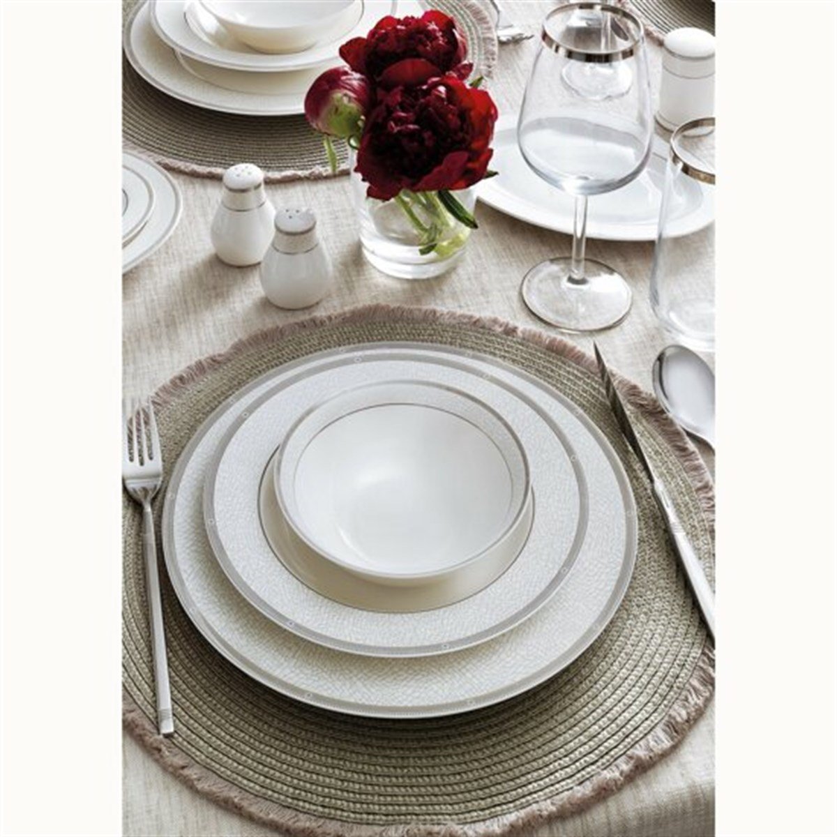 Pierre Cardin 60 Parça 12 Kişilik Yemek Takımı Bernina Yemek Takımları