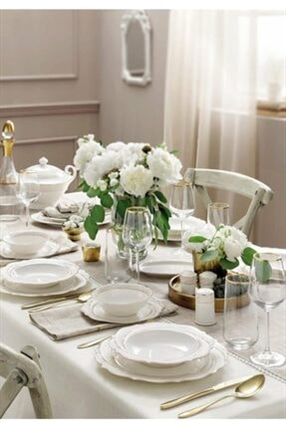 Pierre Cardin Helezone 12 Kişilik 60 Parça Bone China Bej Yemek TakımıYemek Takımları