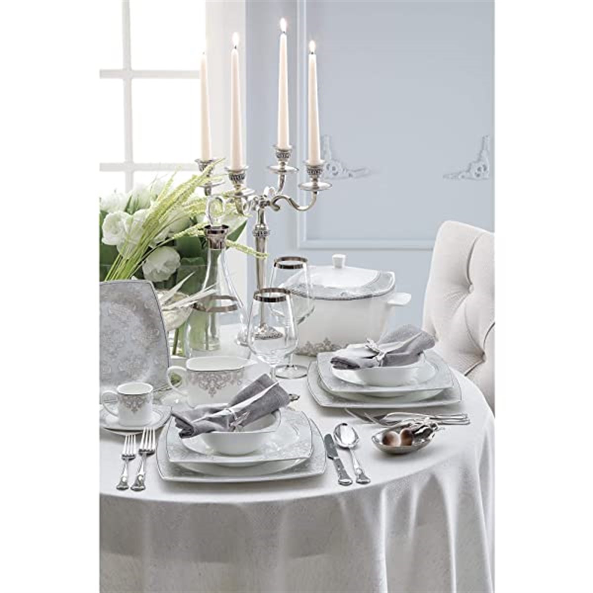 Pierre Cardin Palmira 12 Kişilik 60 Parça Bone China Yemek TakıYemek Takımları