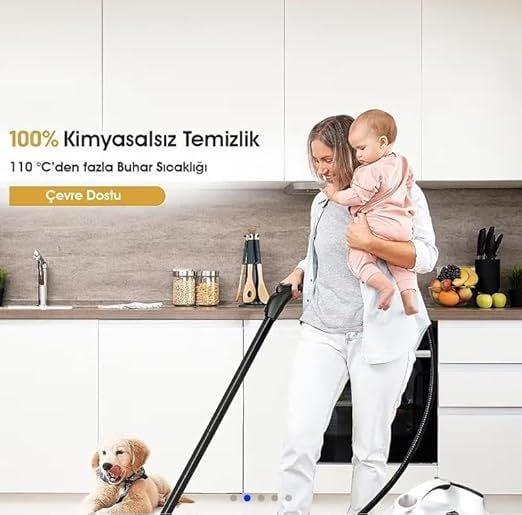 Pirantech CB-107C 2000 W Siyah Buharlı Temizleyici