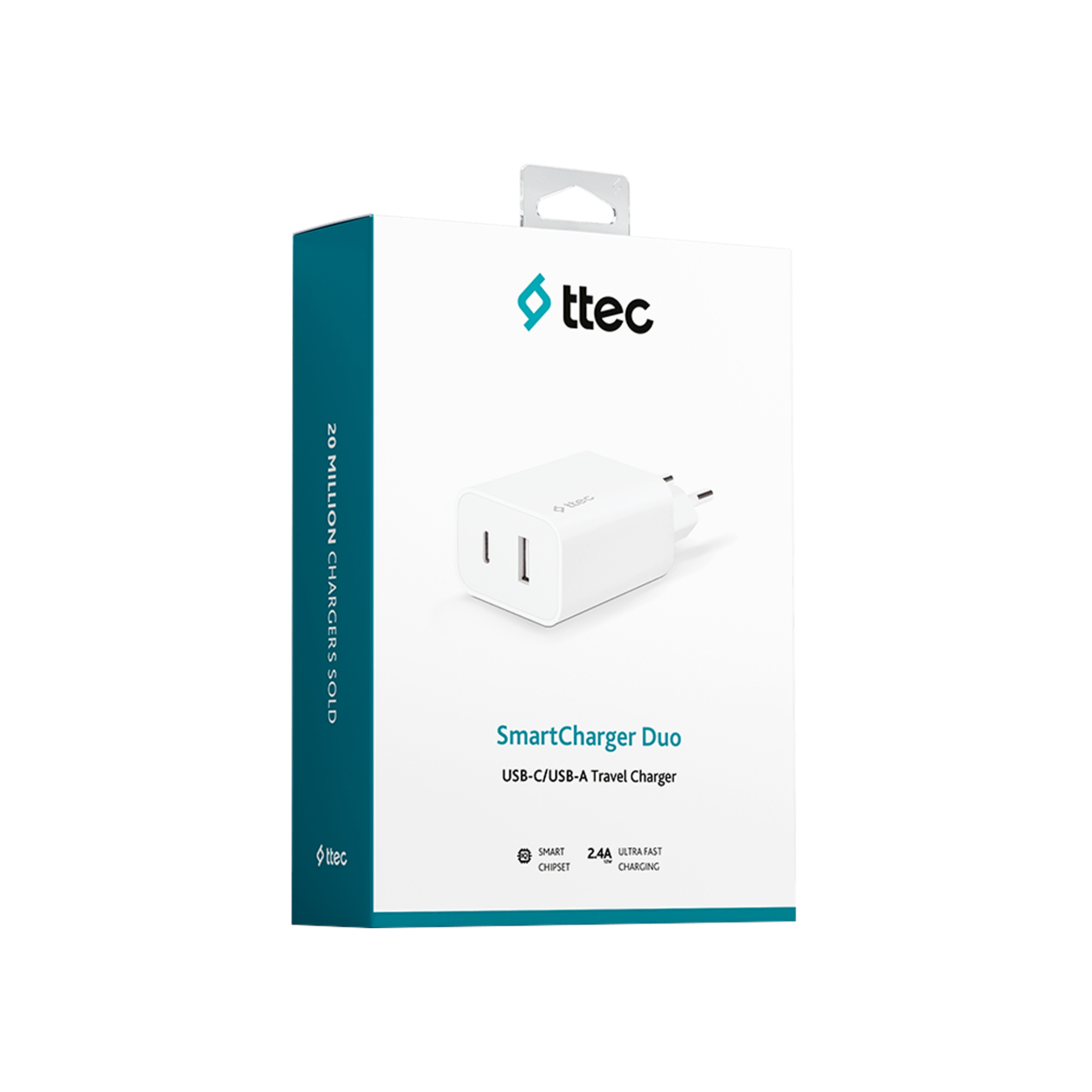 Ttec 2SCS25B Smart Charger Duo USB-C+USB-A