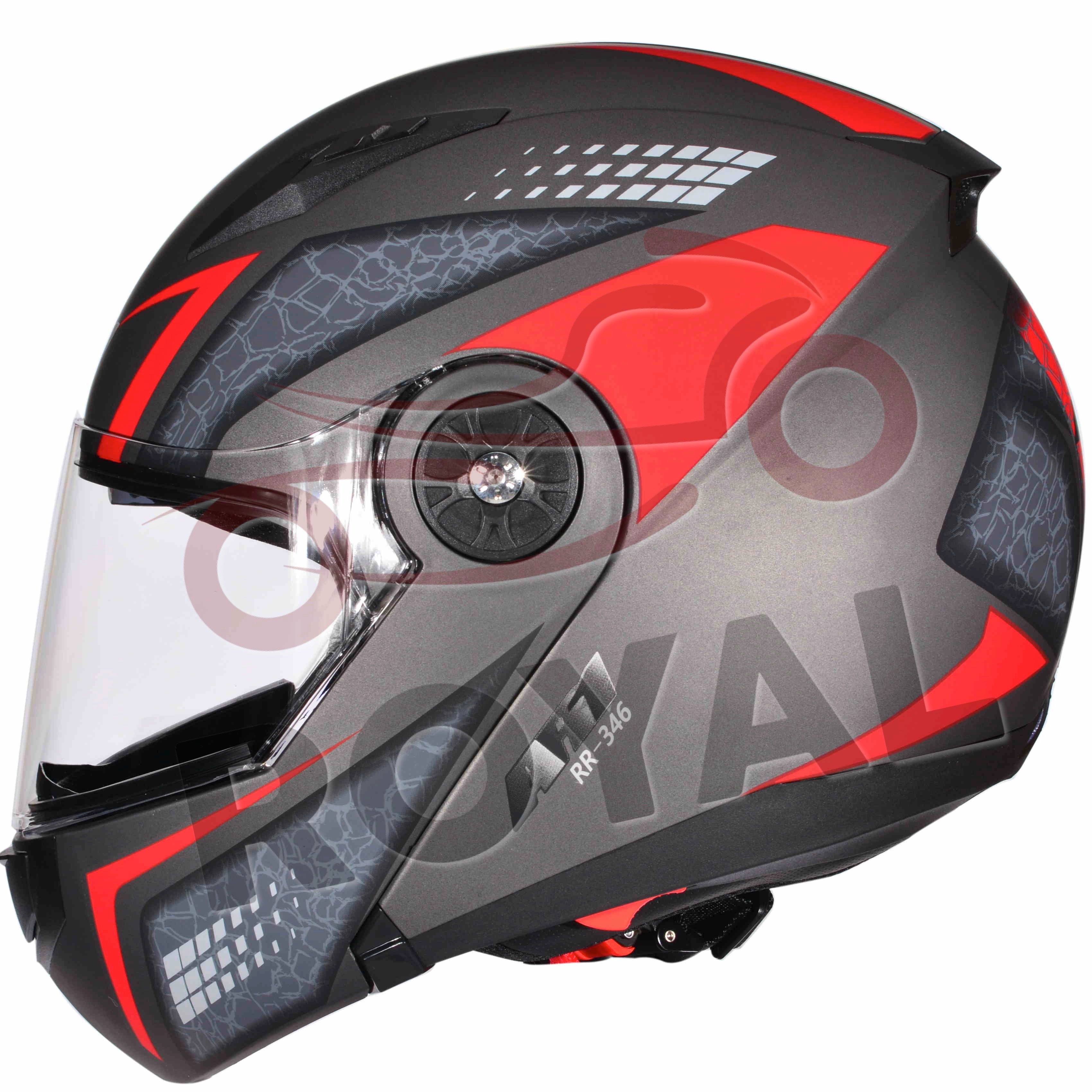 KasklarAR1 / RR-346 ÇENE AÇILIR VİZÖRLÜ KASK  [DESENLİ TİTANYUM GRİ]  [KARIŞIK BEDEN]