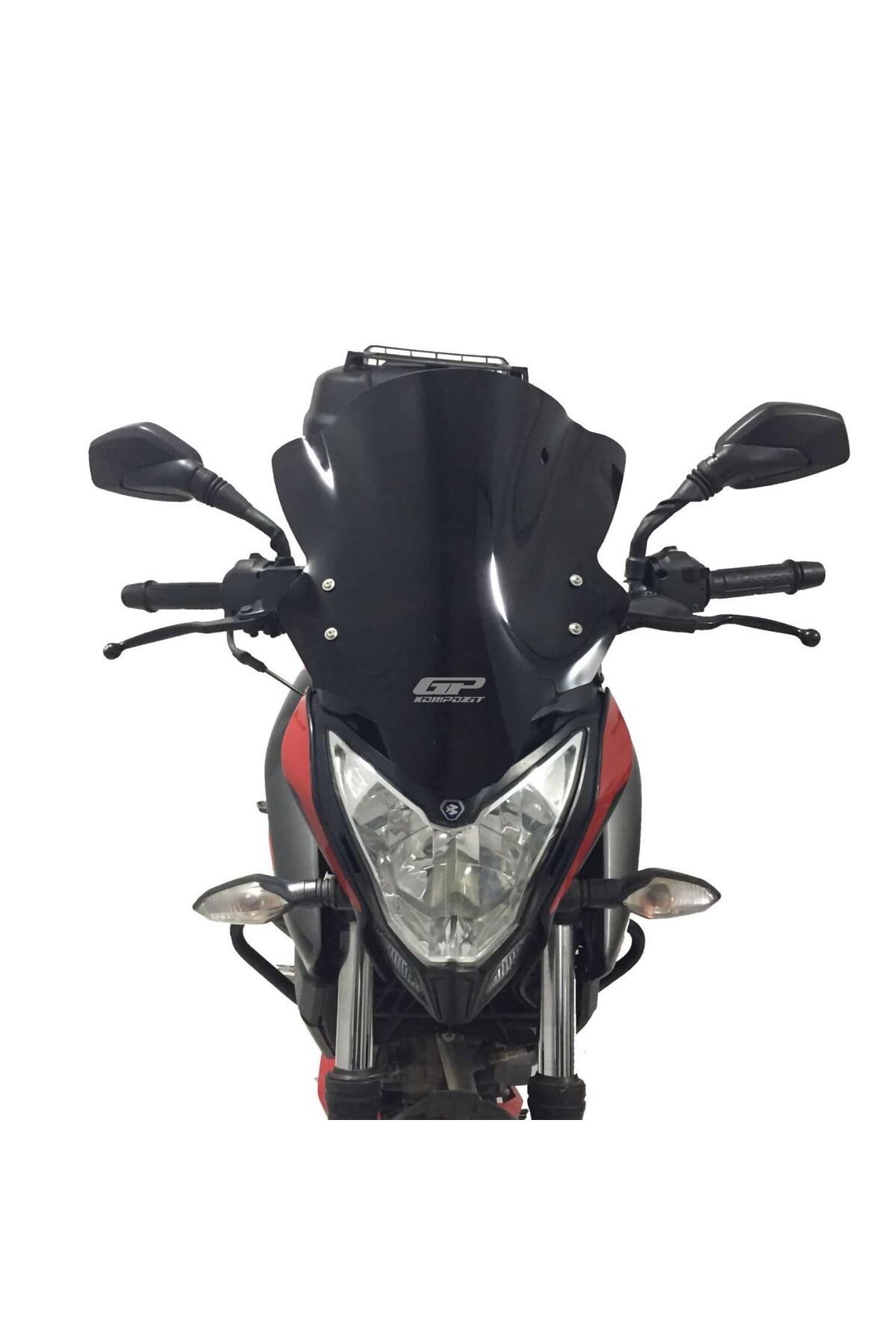 Motosiklet Ön Cam SiperlikBajaj Pulsar NS 200 2011-2024 Uyumlu Ön Tur Camı Siyah 40 cm