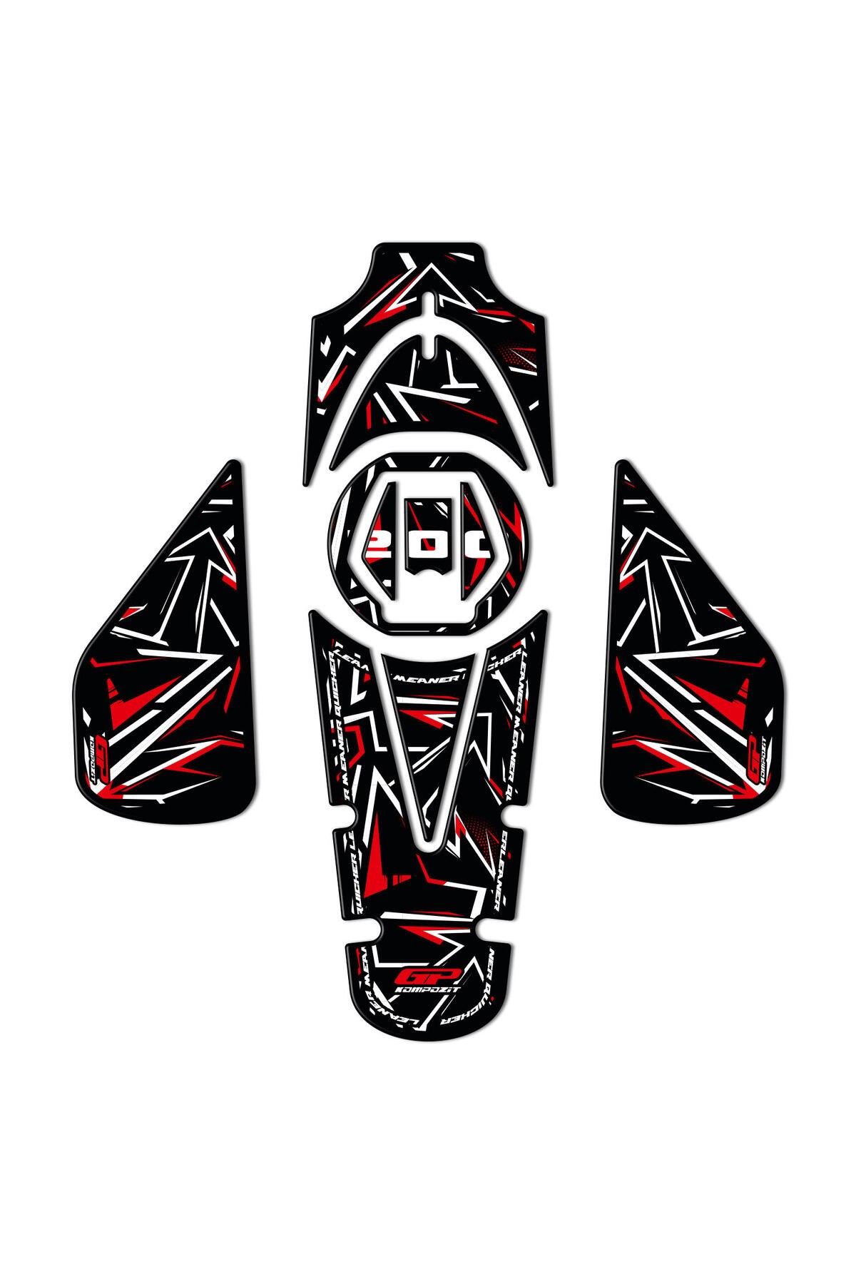 Tankpad & StickerBajaj Pulsar NS 200 2011-2024 Uyumlu Tank Pad Seti Kırmızı