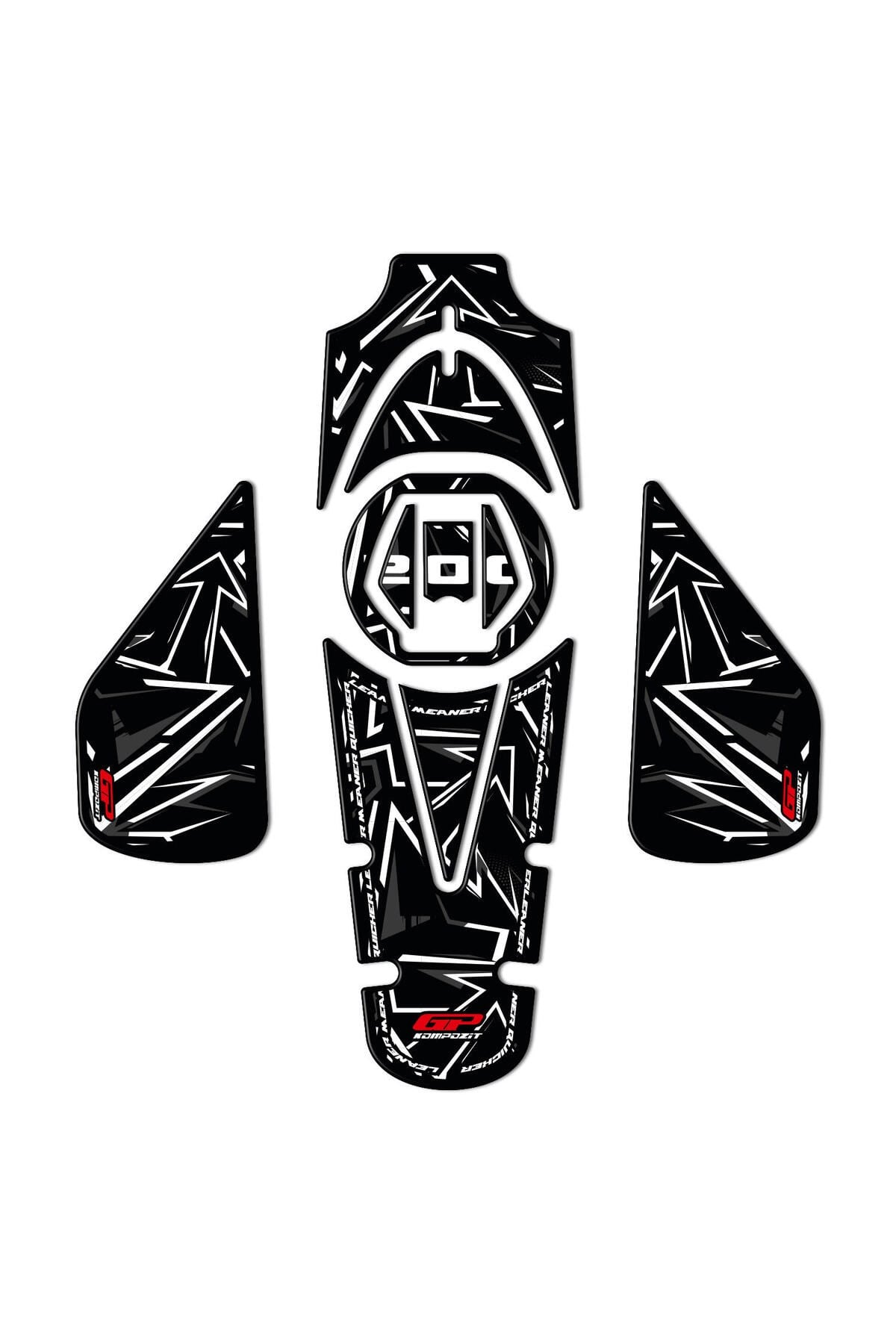Tankpad & StickerBajaj Pulsar NS 200 2011-2024 Uyumlu Tank Pad Seti Gri