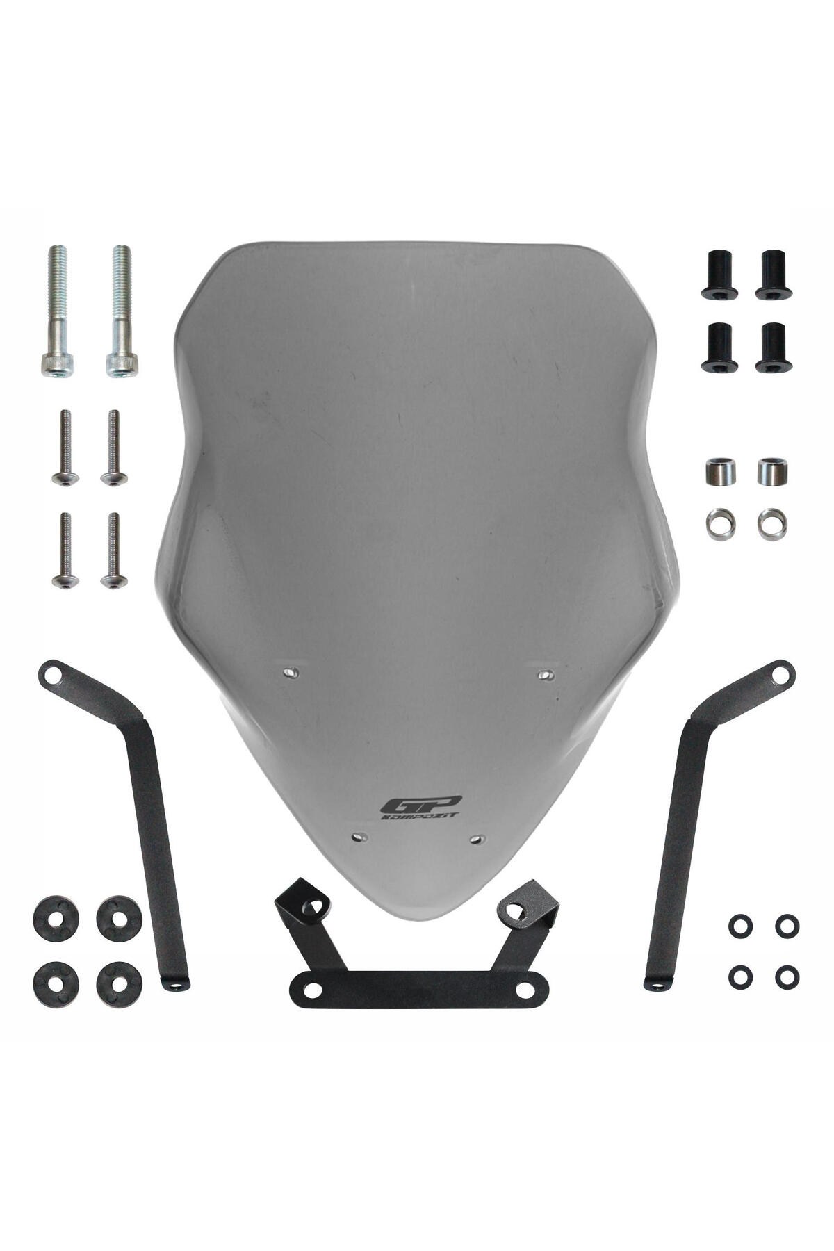 Motosiklet Ön Cam SiperlikBajaj Pulsar NS 200 2011-2024 Uyumlu Uzun Tur Camı Füme 59 cm