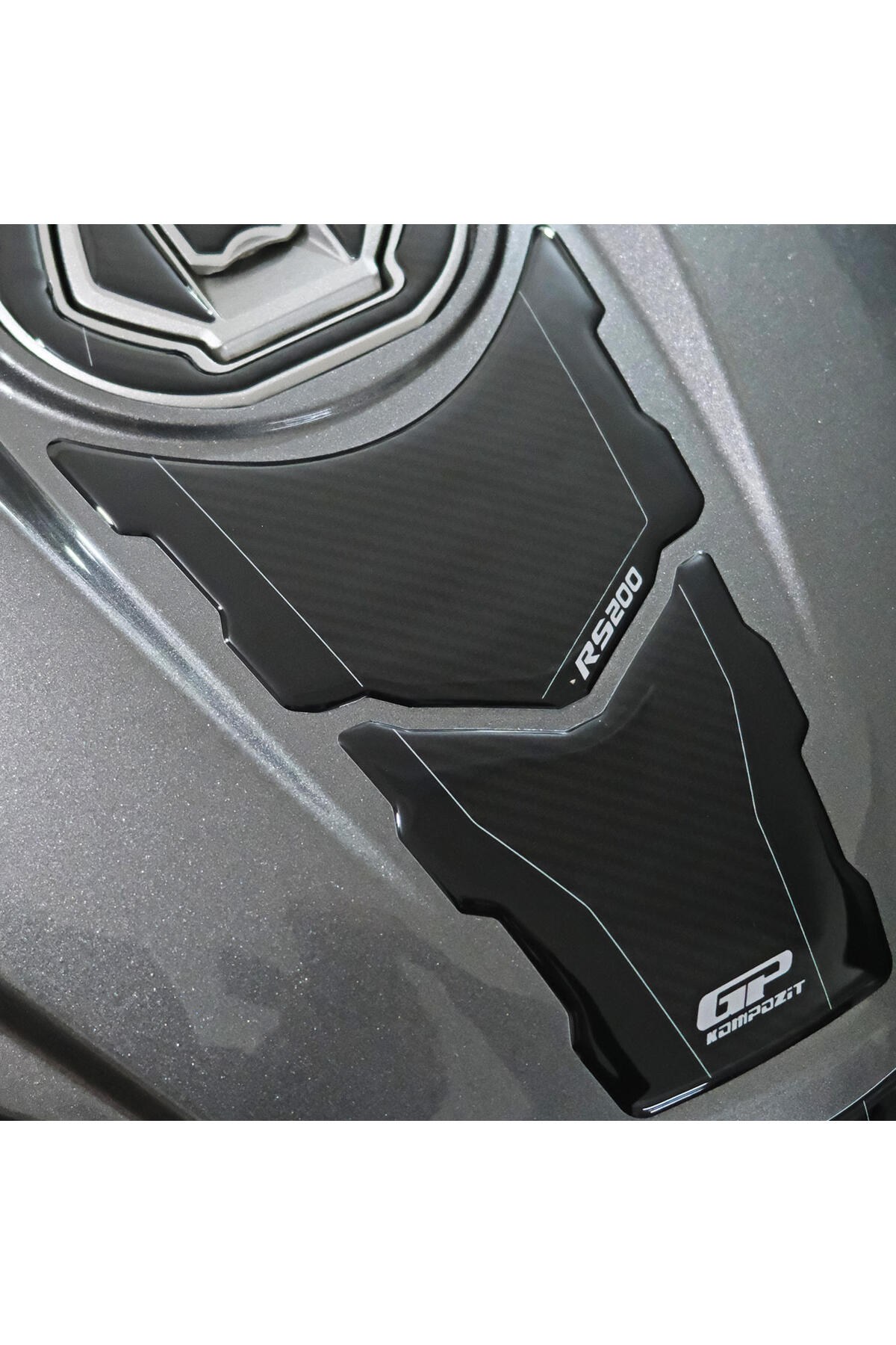 Tankpad & StickerGP Kompozit Bajaj Pulsar RS 200 2015-2024 Uyumlu Tank Pad Karbon