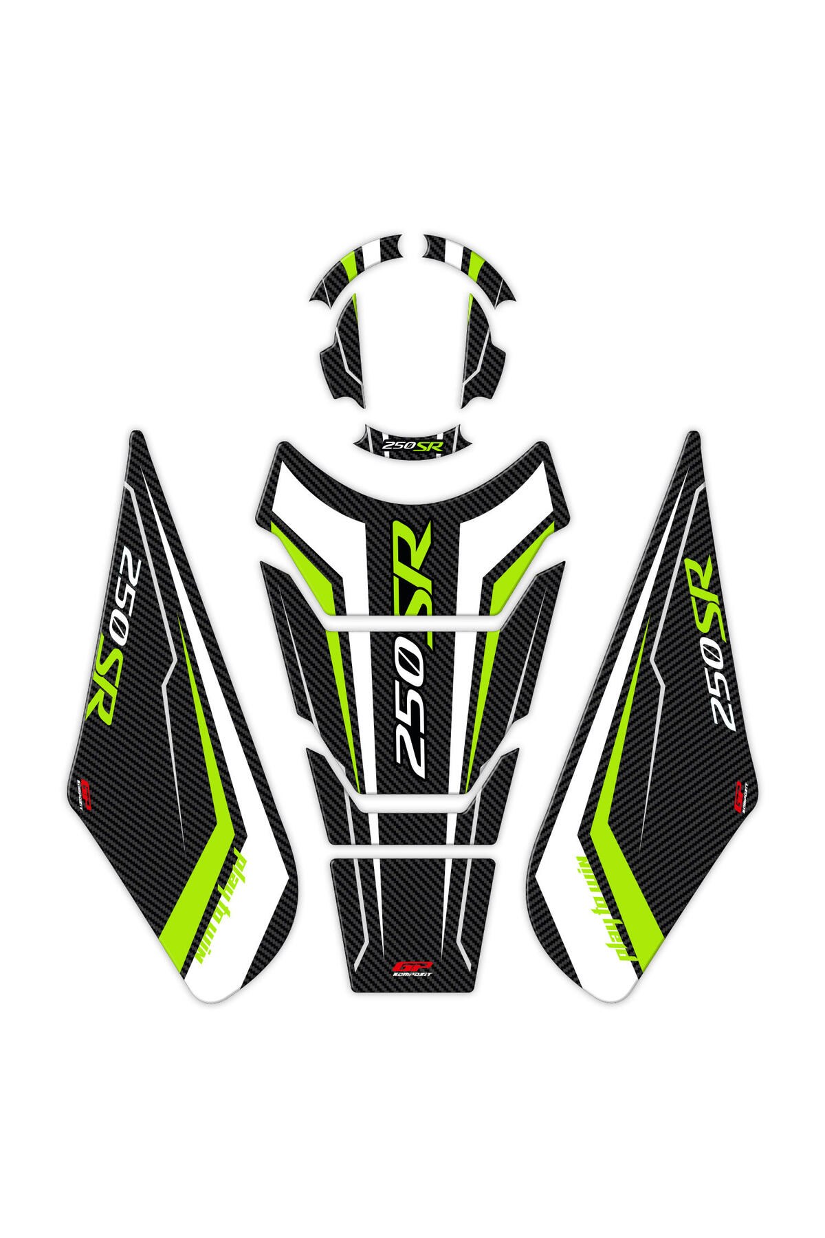Tankpad & StickerGp Kompozit Cf Moto 250 Sr 2020-2024 Uyumlu Tank Pad Seti Sarı