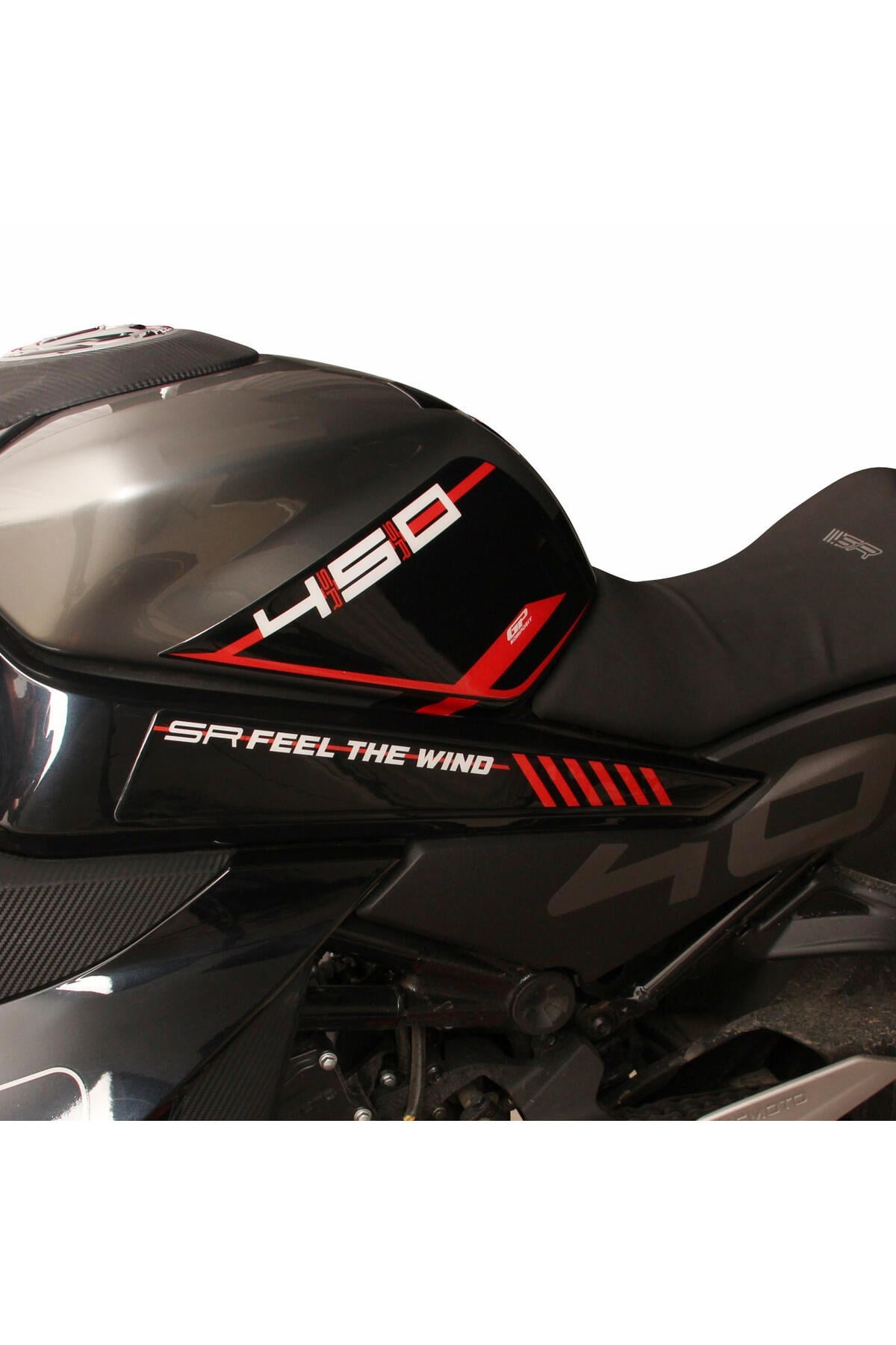 Tankpad & StickerGP Kompozit CF Moto 450 SR 2023-2024 Uyumlu Tank Pad Seti Kırmızı