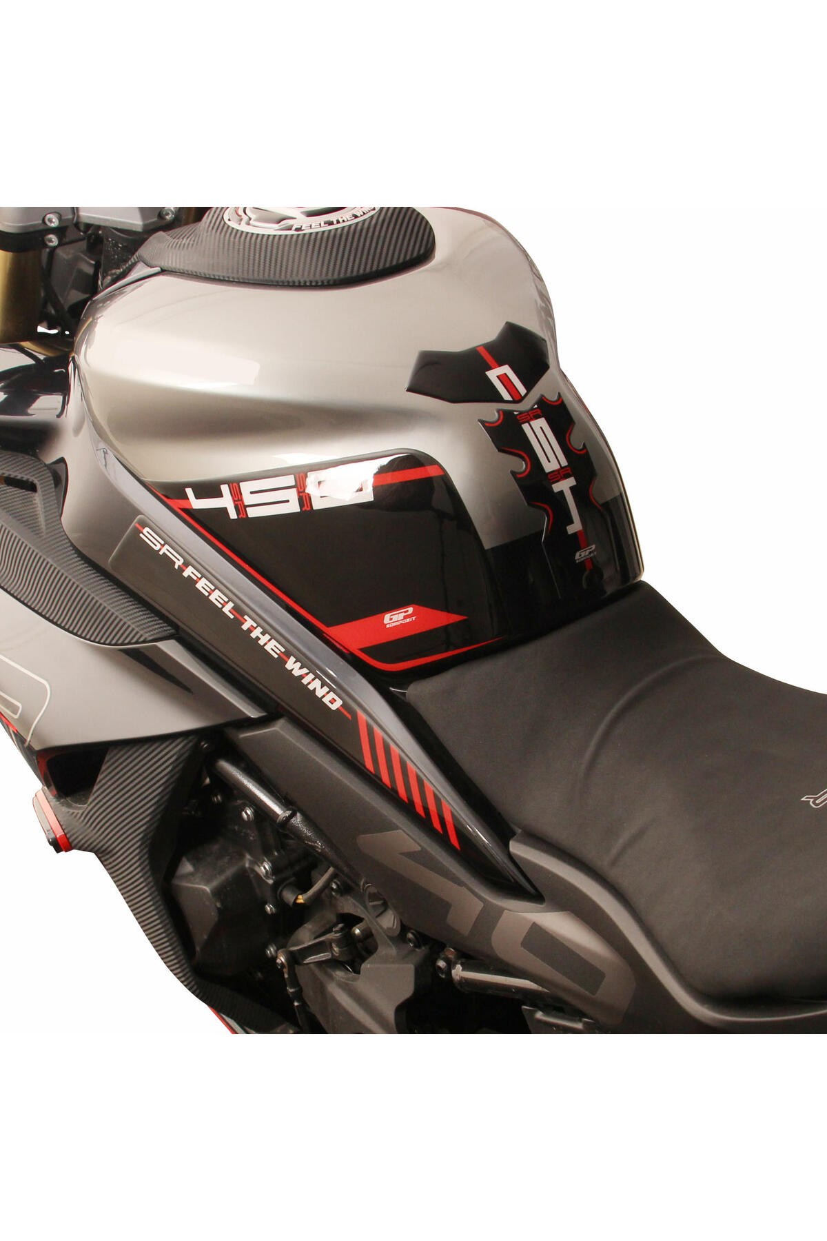 Tankpad & StickerGP Kompozit CF Moto 450 SR 2023-2024 Uyumlu Tank Pad Seti Kırmızı