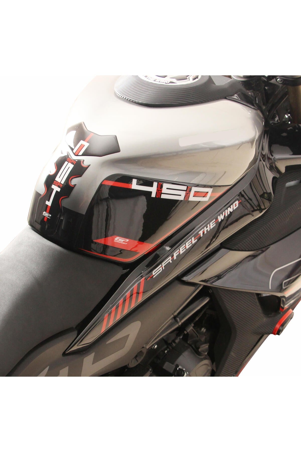 Tankpad & StickerGP Kompozit CF Moto 450 SR 2023-2024 Uyumlu Tank Pad Seti Kırmızı