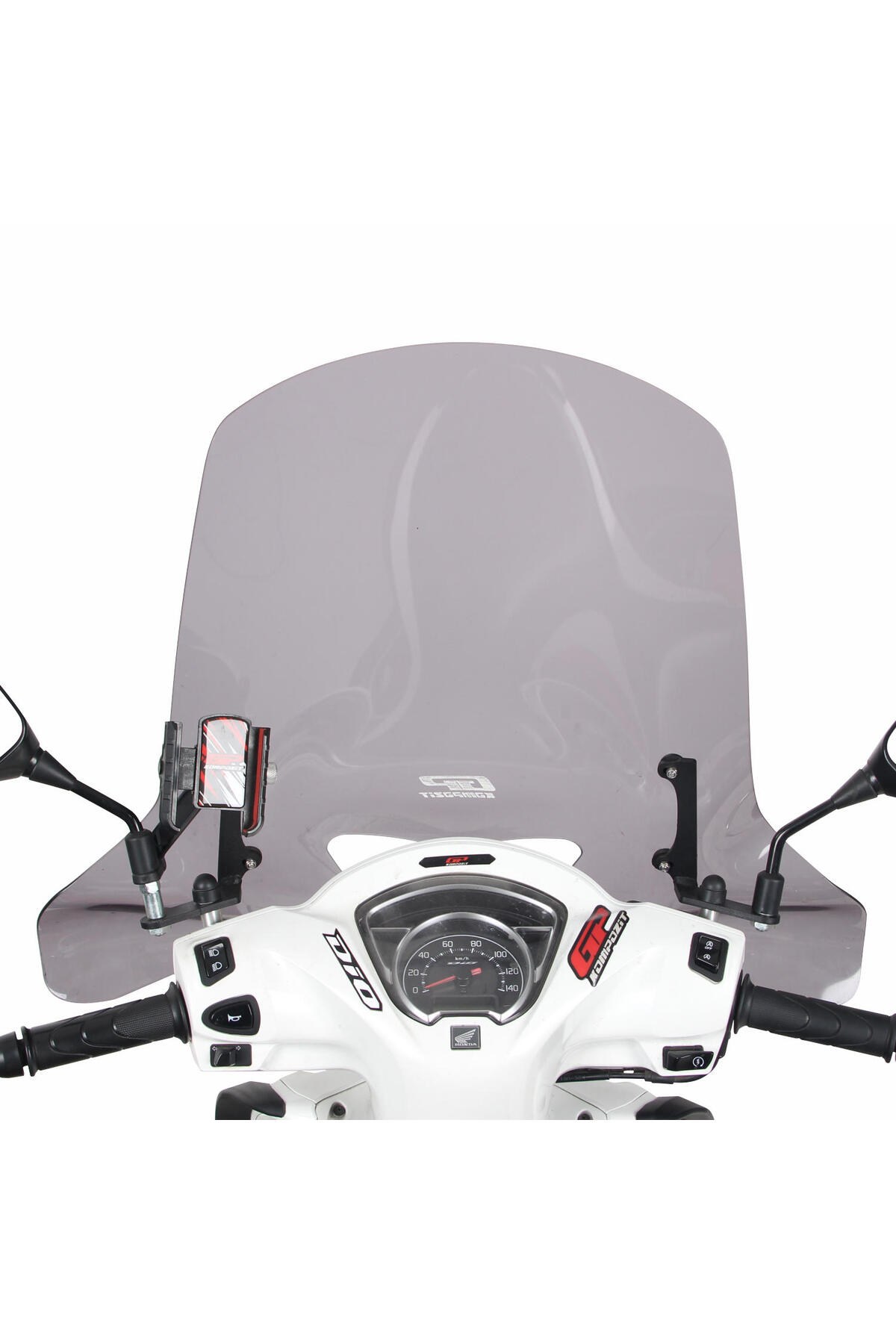 Motosiklet Ön Cam SiperlikGP Kompozit Honda Dio 2021-2025 Uyumlu Ön Cam Füme 58 cm