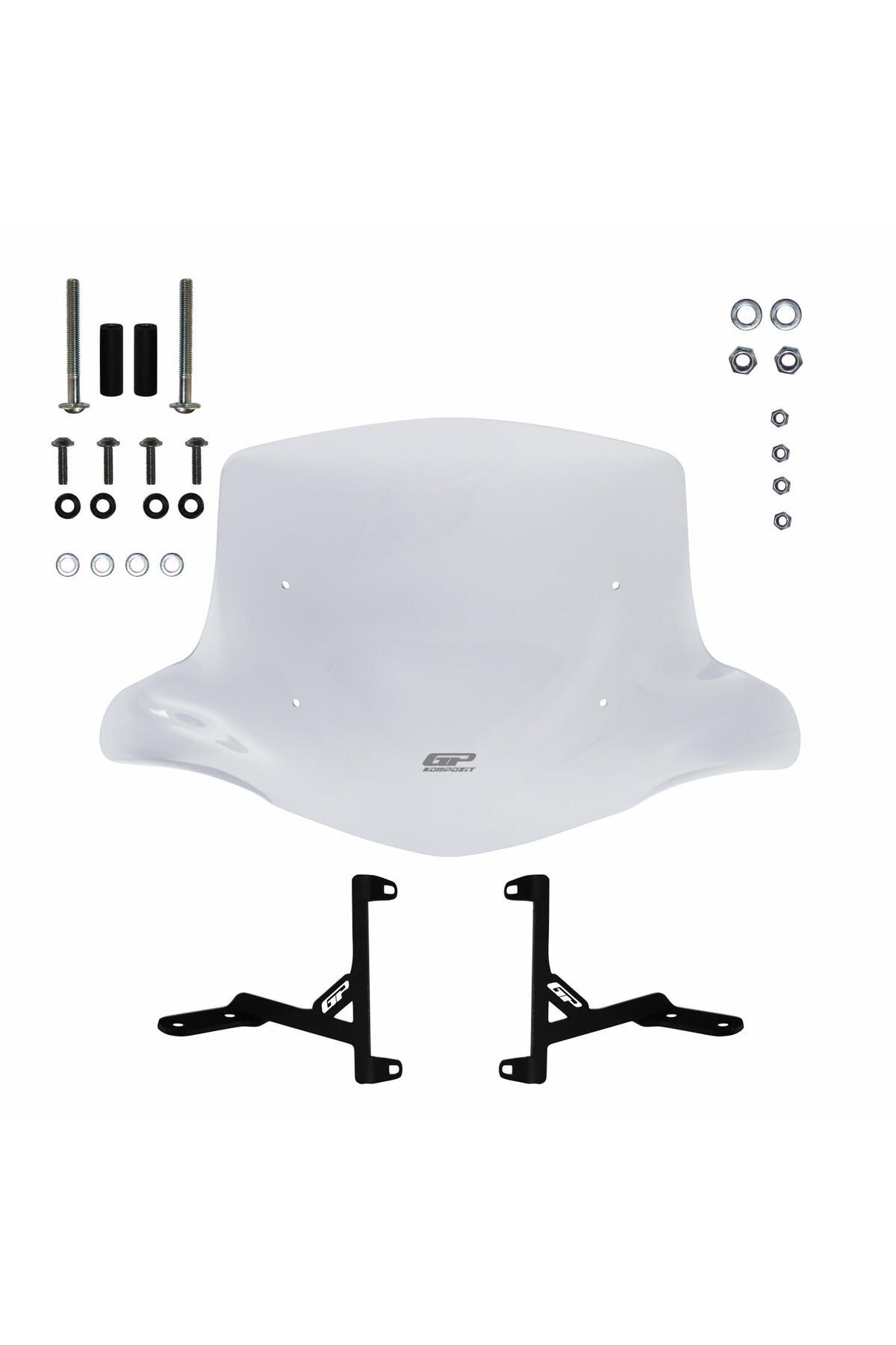 Motosiklet Ön Cam SiperlikGP Kompozit Scooter Universal Elcikli Ön Cam Şeffaf 59 cm