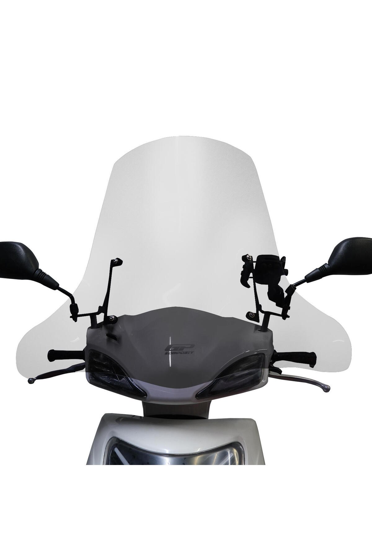 Motosiklet Ön Cam SiperlikGP Kompozit Scooter Universal Elcikli Ön Cam Şeffaf 59 cm