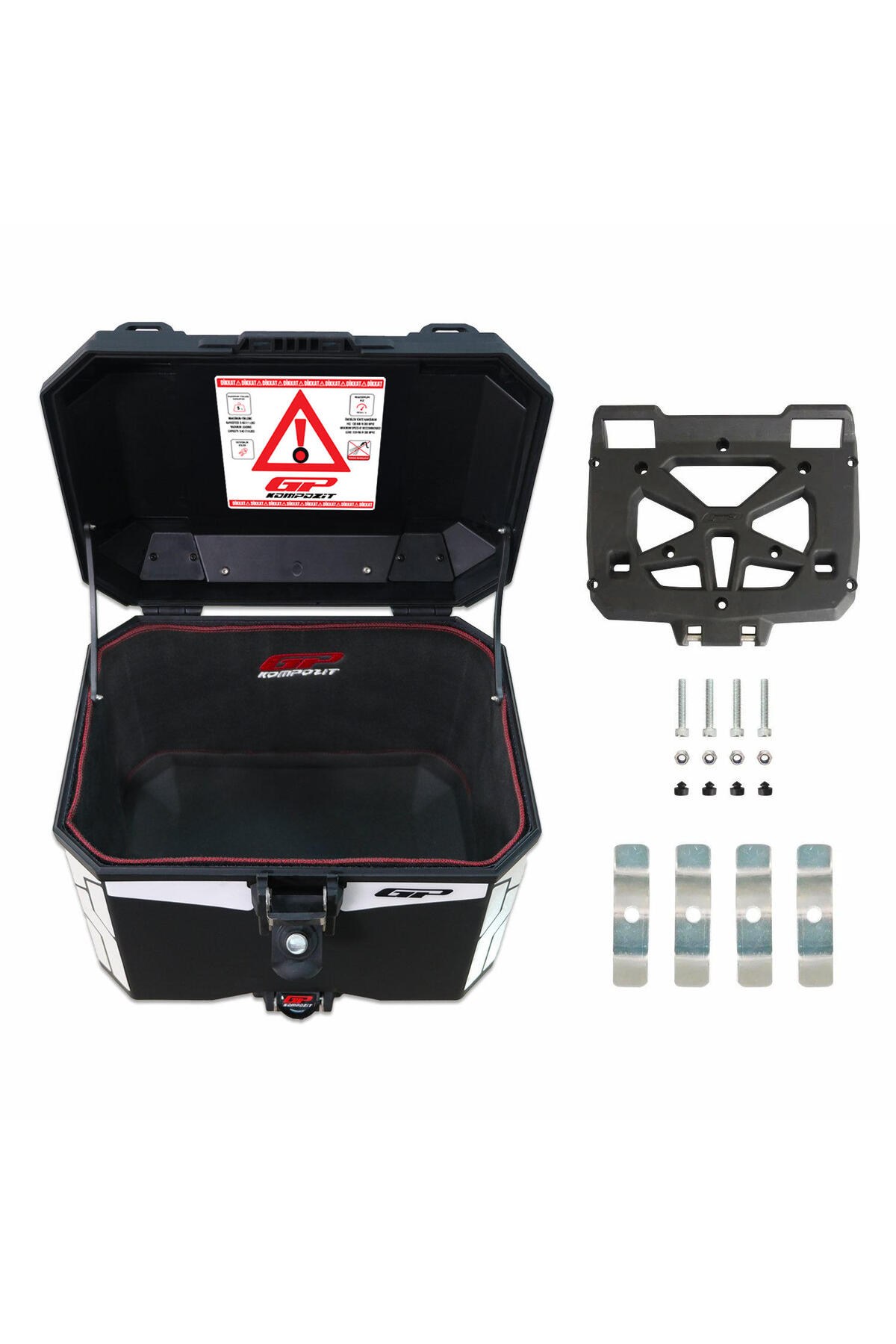 Motosiklet ÇantasıGP Kompozit Universal 33 lt Plastik Motosiklet Çantası Siyah