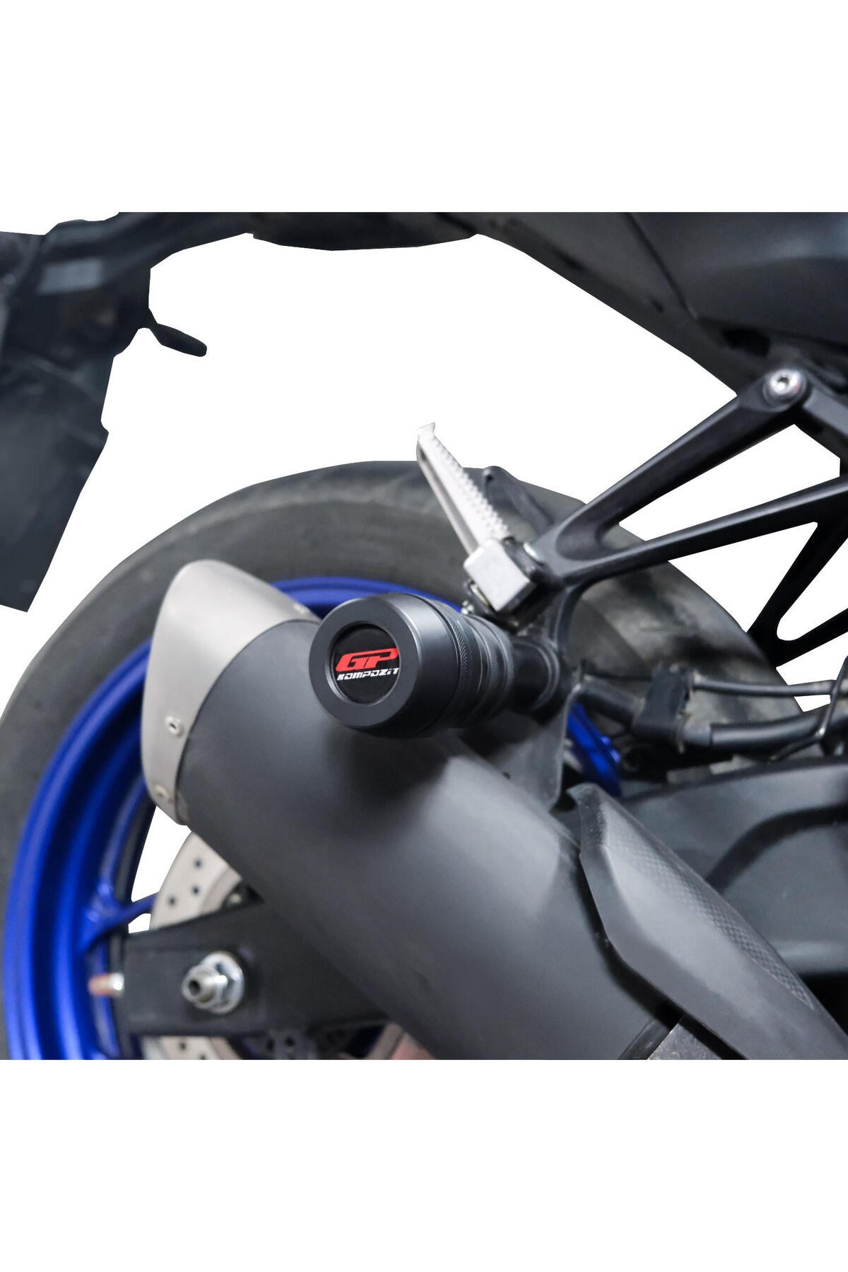 Motosiklet TakozuGP Kompozit Yamaha MT-25 2015-2024 Uyumlu Egzoz Koruma Takozu Siyah