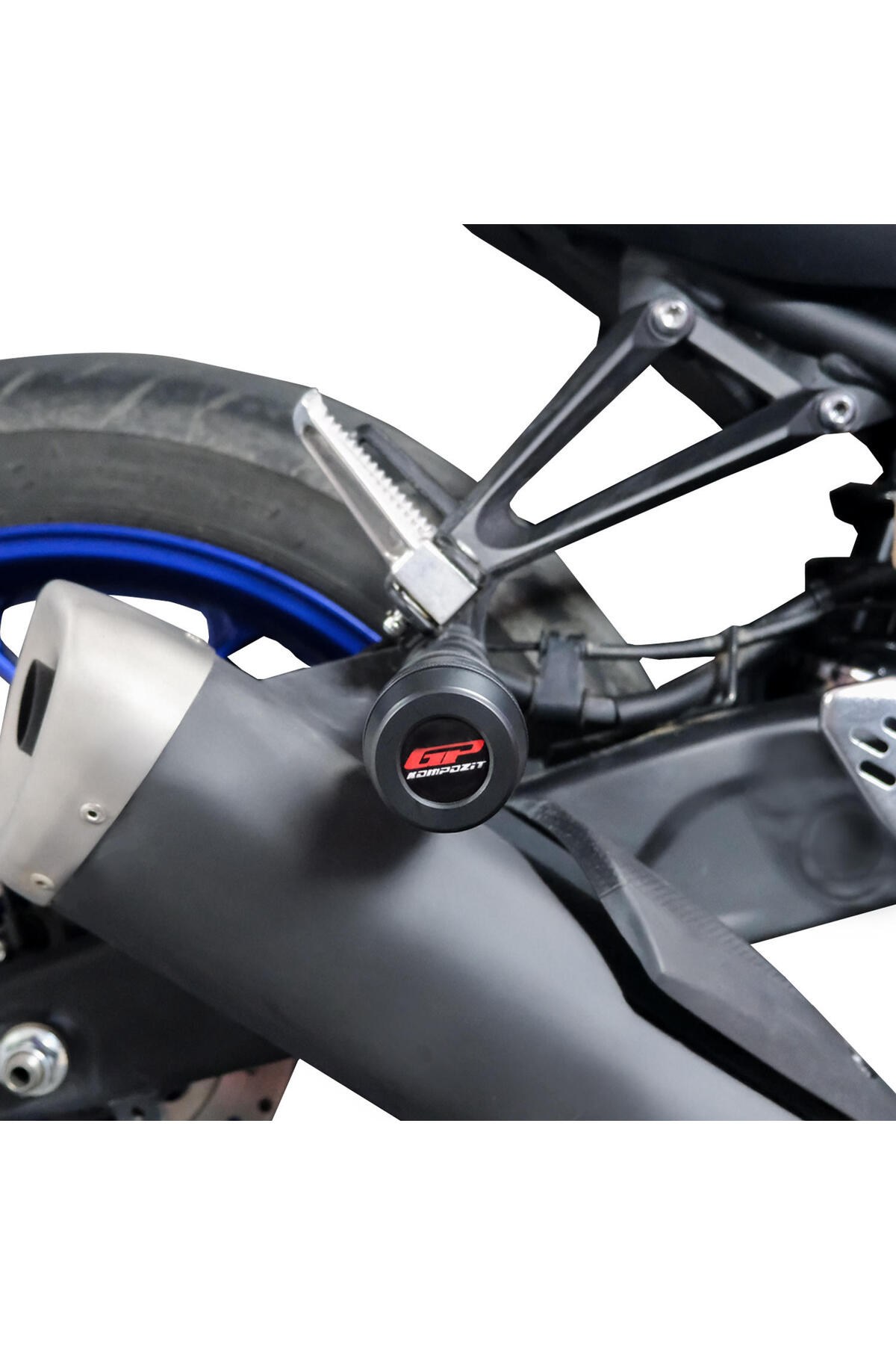 Motosiklet TakozuGP Kompozit Yamaha MT-25 2015-2024 Uyumlu Egzoz Koruma Takozu Siyah