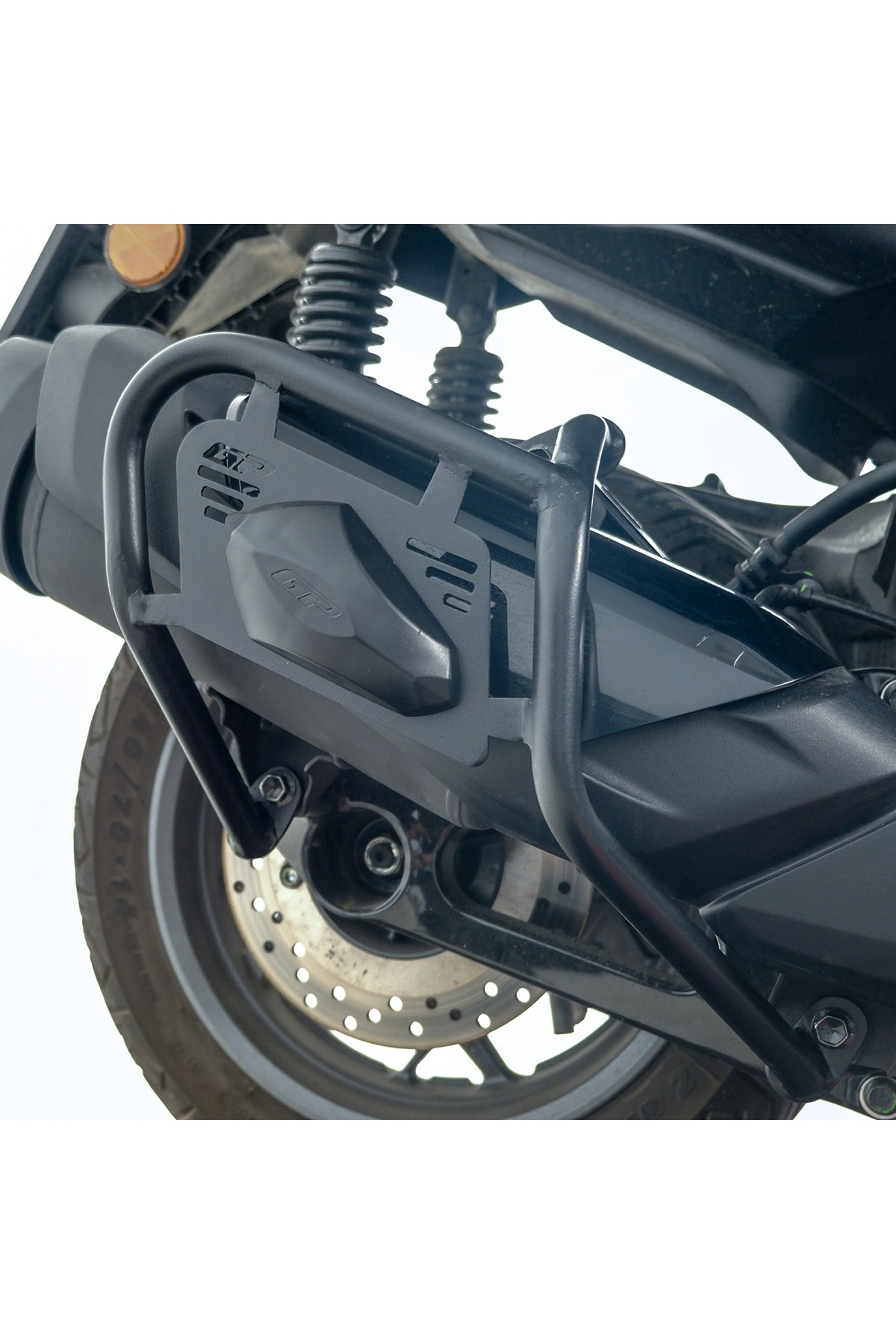 Motosiklet TakozuGP Kompozit Yamaha XMAX 250-400 2025 Uyumlu Kapaklı Egzoz Koruma Demiri Siyah