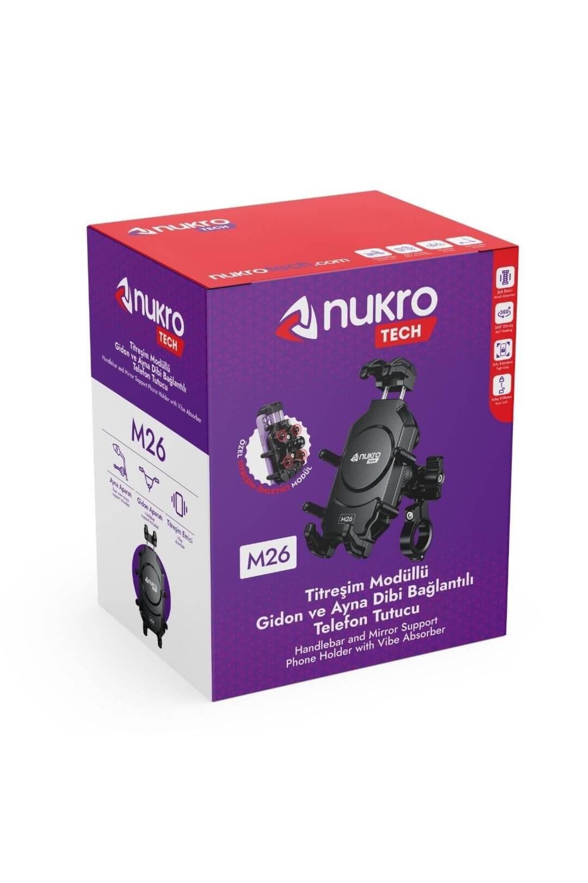 Motosiklet Teçhizat TutucuM26 TİTREŞİM MODULLÜ UNIVERSAL MOTOSİKLET TELEFON TUTUCU (AYNA VE GİDON BAĞLANTILI)