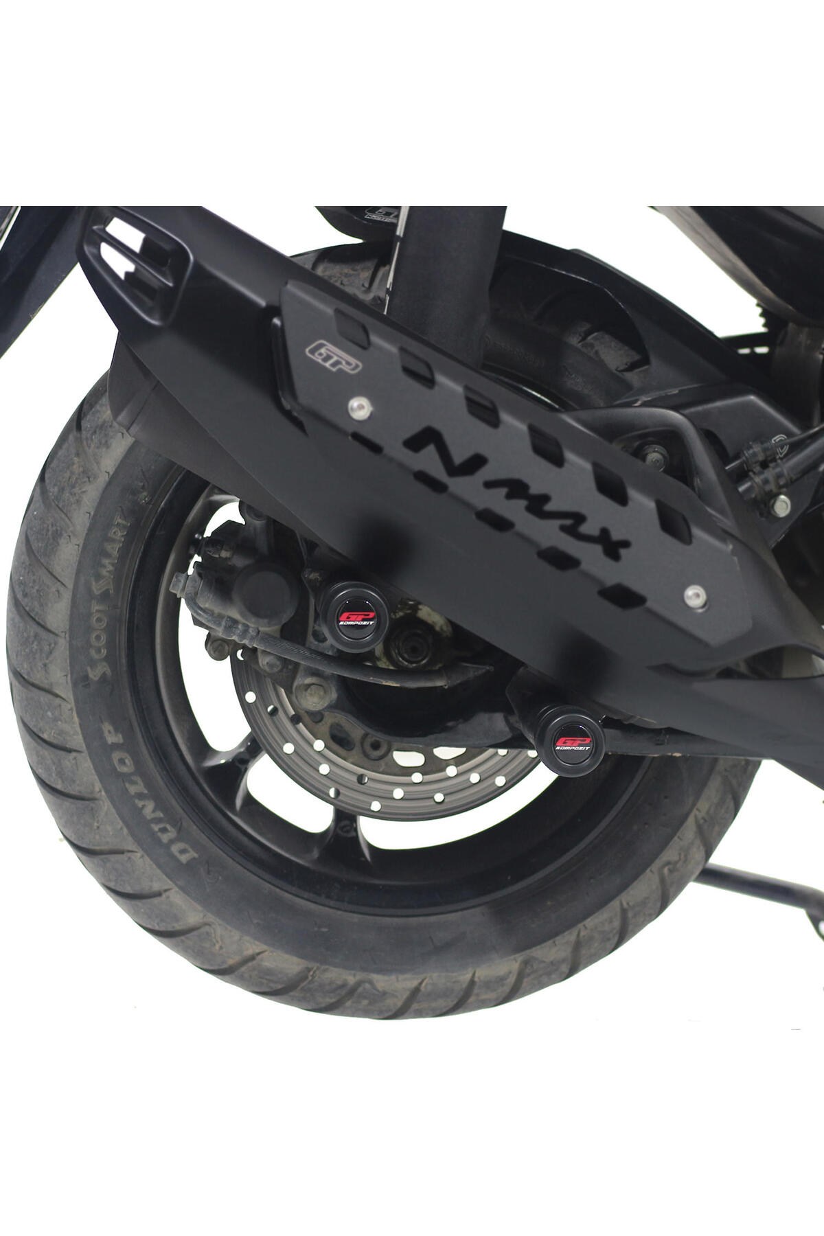 Motosiklet TakozuYamaha NMAX 125 / 155 2015-2025 Uyumlu Egzoz Koruma Takozu Siyah