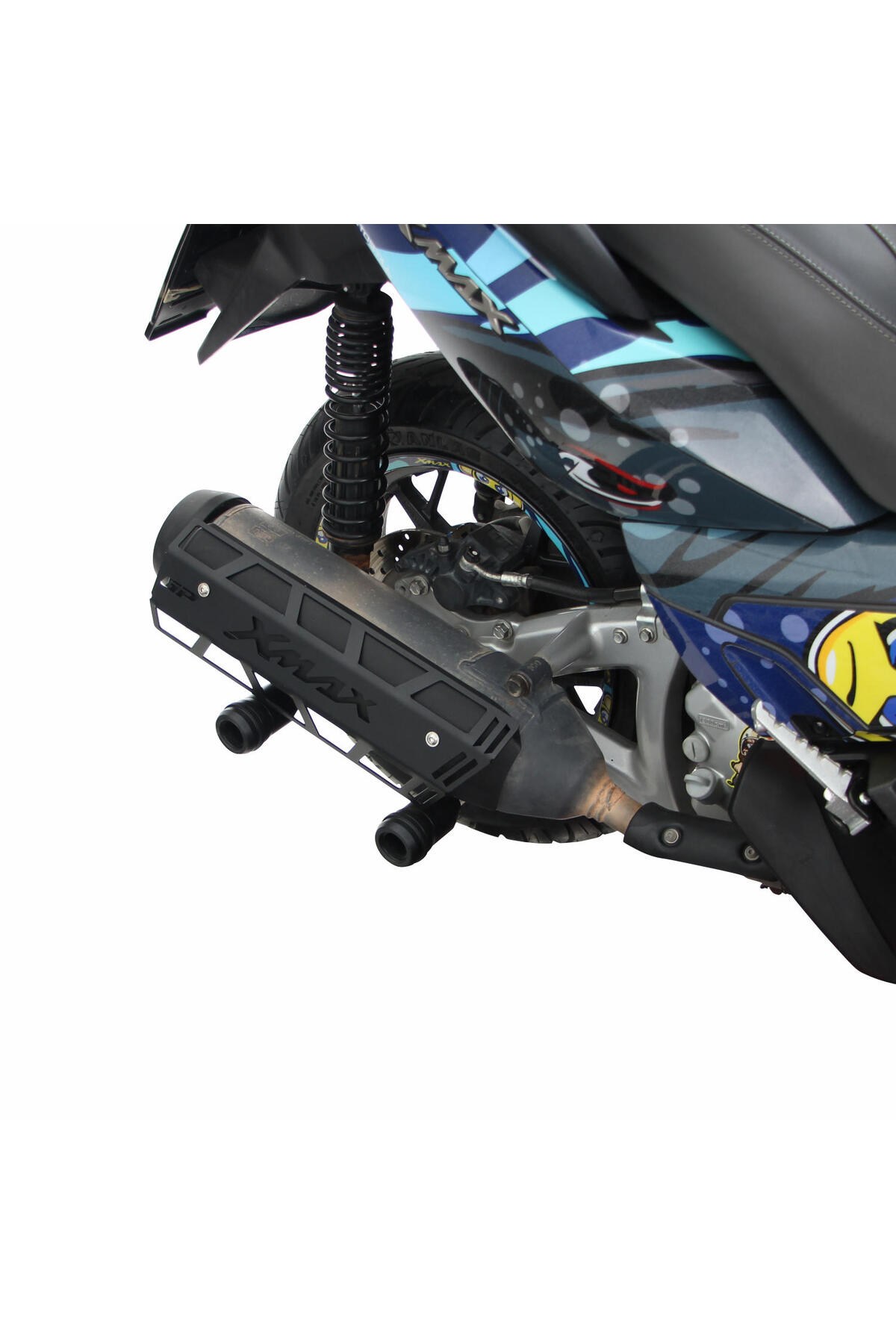 Motosiklet TakozuYamaha XMAX 250 2011-2017 Uyumlu Egzoz Koruma Kapağı Siyah