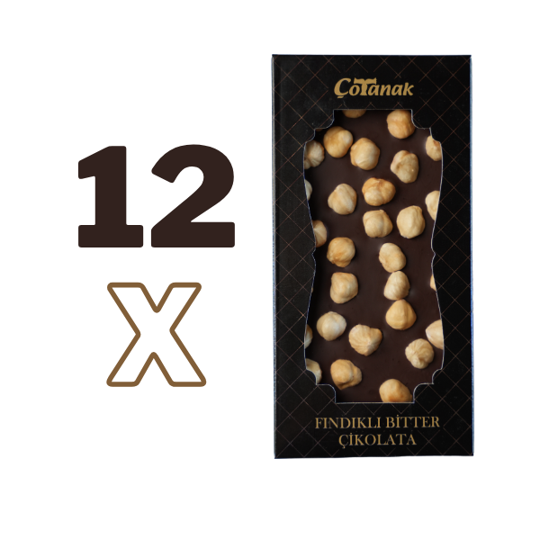 12*100 Gr Çotanak Fındıklı Bitter Tablet Çikolata