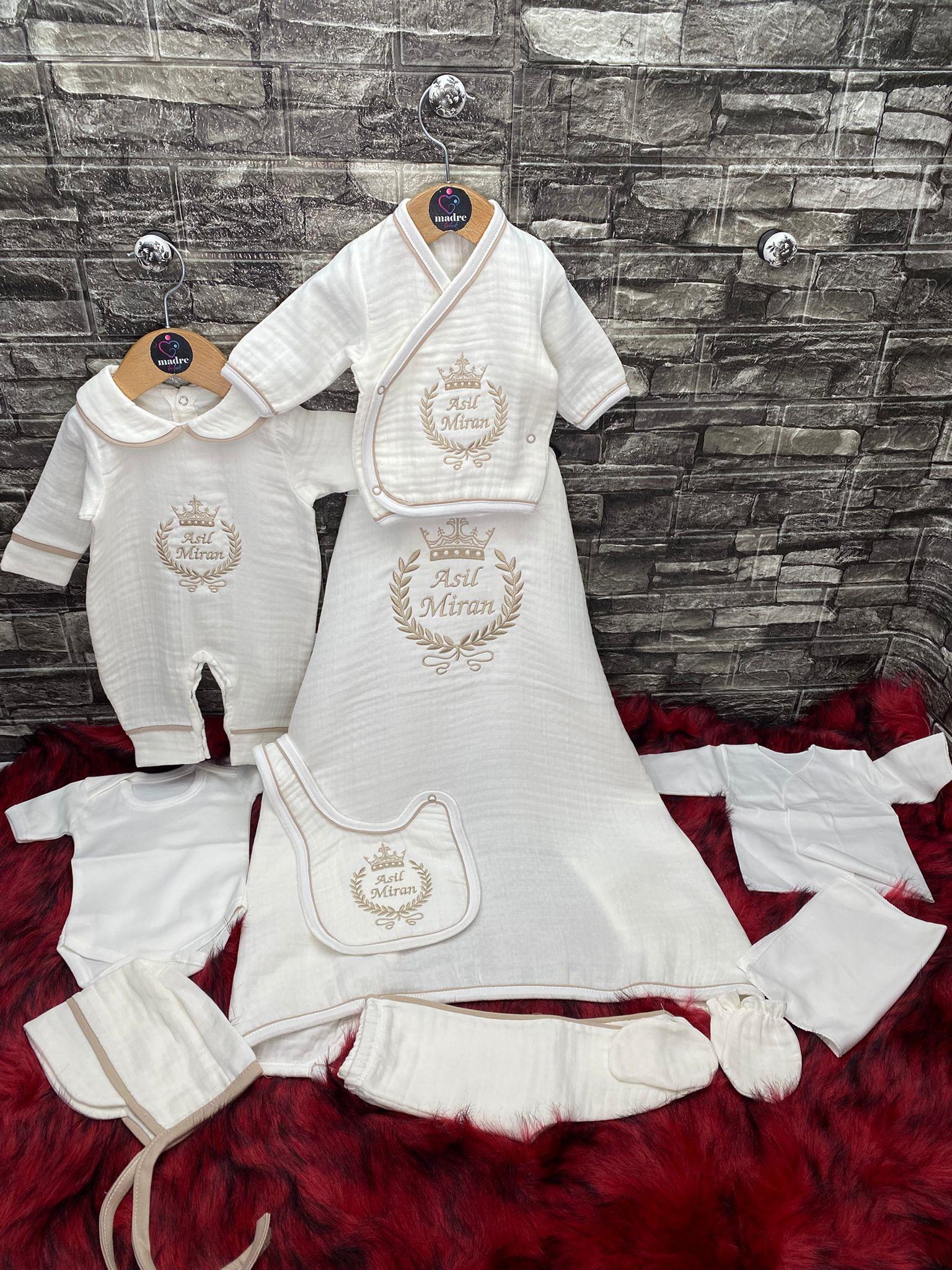 10 Parça Müslin kumaş isimli hastane çıkışı