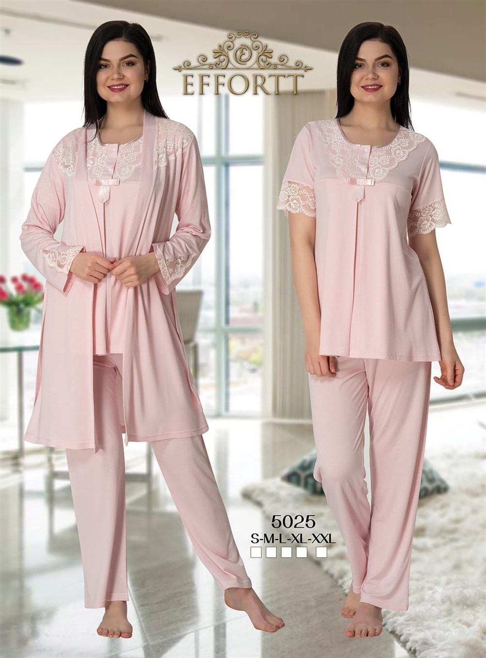 5025  Effortt Lohusa Pijama ve Sabahlık- 