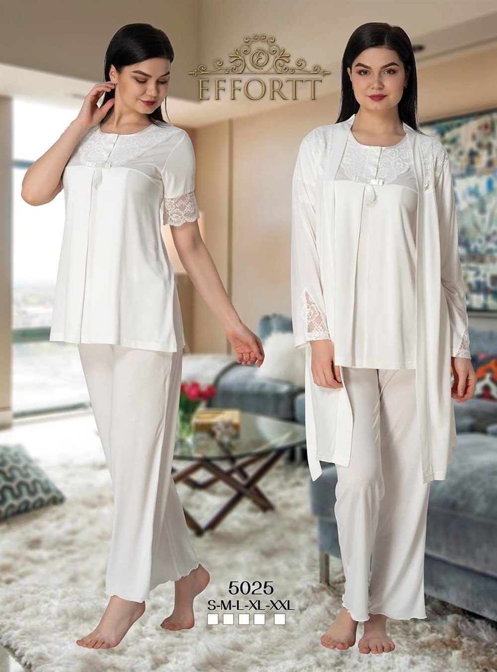 5025  Effortt Lohusa Pijama ve Sabahlık- 
