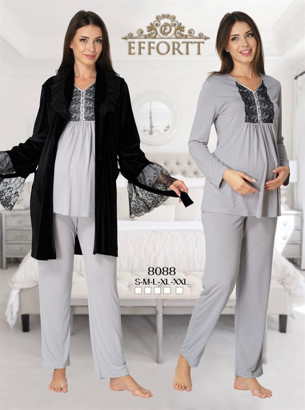Effortt Lohusa Pijama ve Sabahlık- 8088