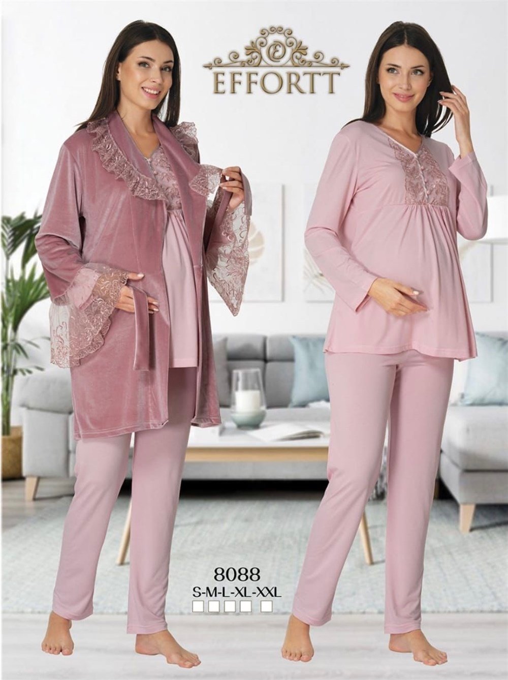 Effortt Lohusa Pijama ve Sabahlık- 8088