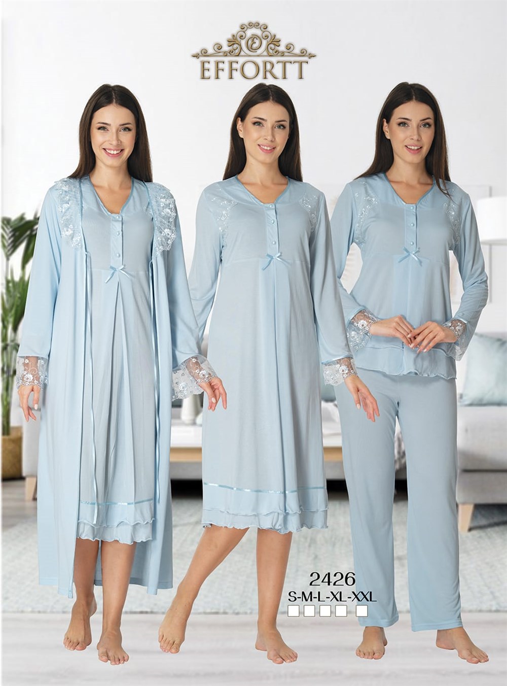 Effortt Lohusa Pijama,Gecelik, Sabahlık