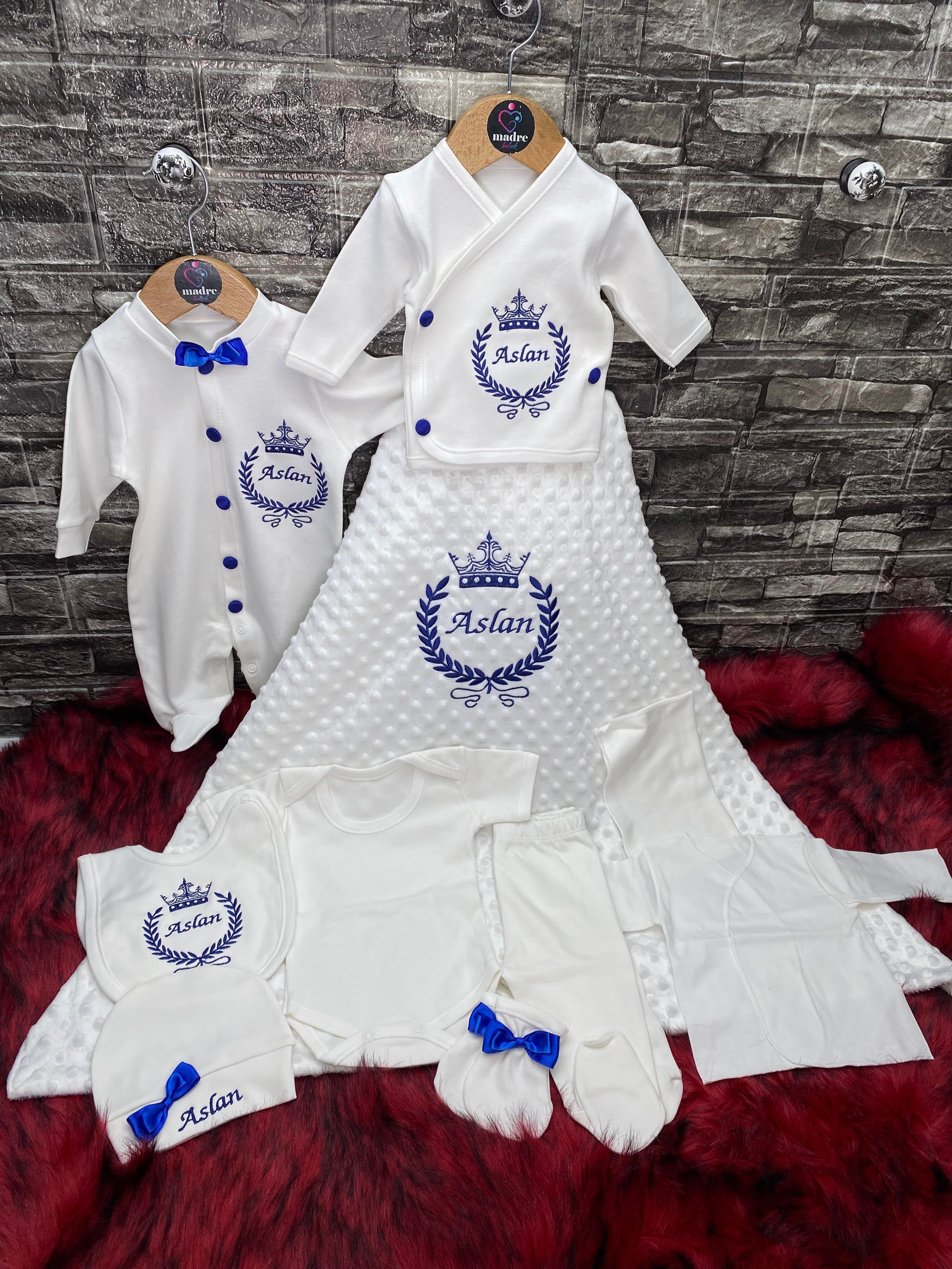 Hastane çıkışı isimli taç desenli isme Özel pamuk 10 parça set