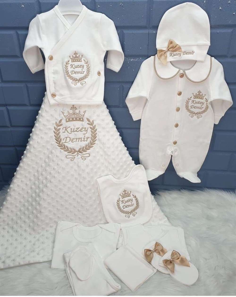 İsme Özel 10 Parça nohut battaniyeli Hastane Çıkışı