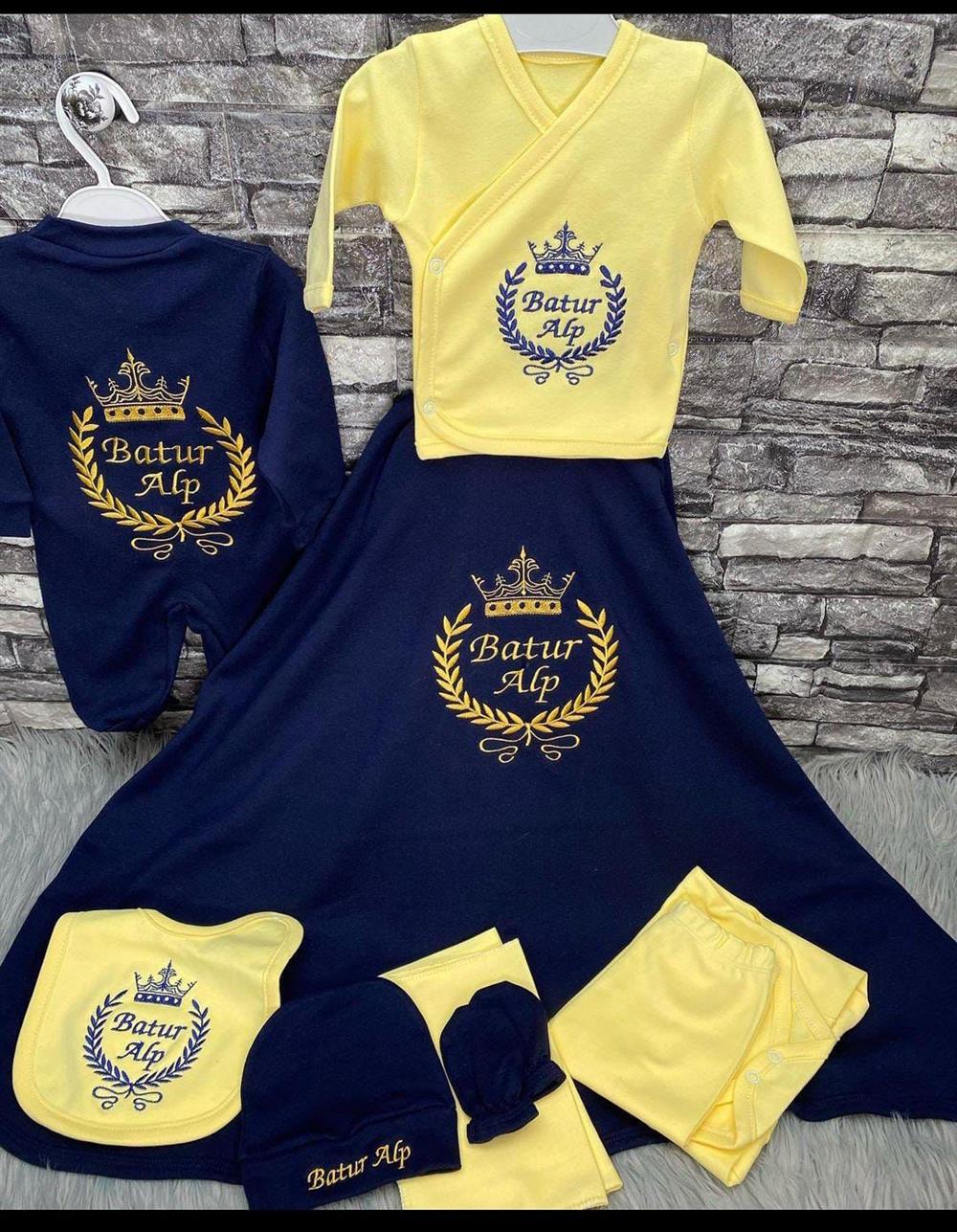 İsme Özel 10 Parça  penye battaniyeli Hastane Çıkışı