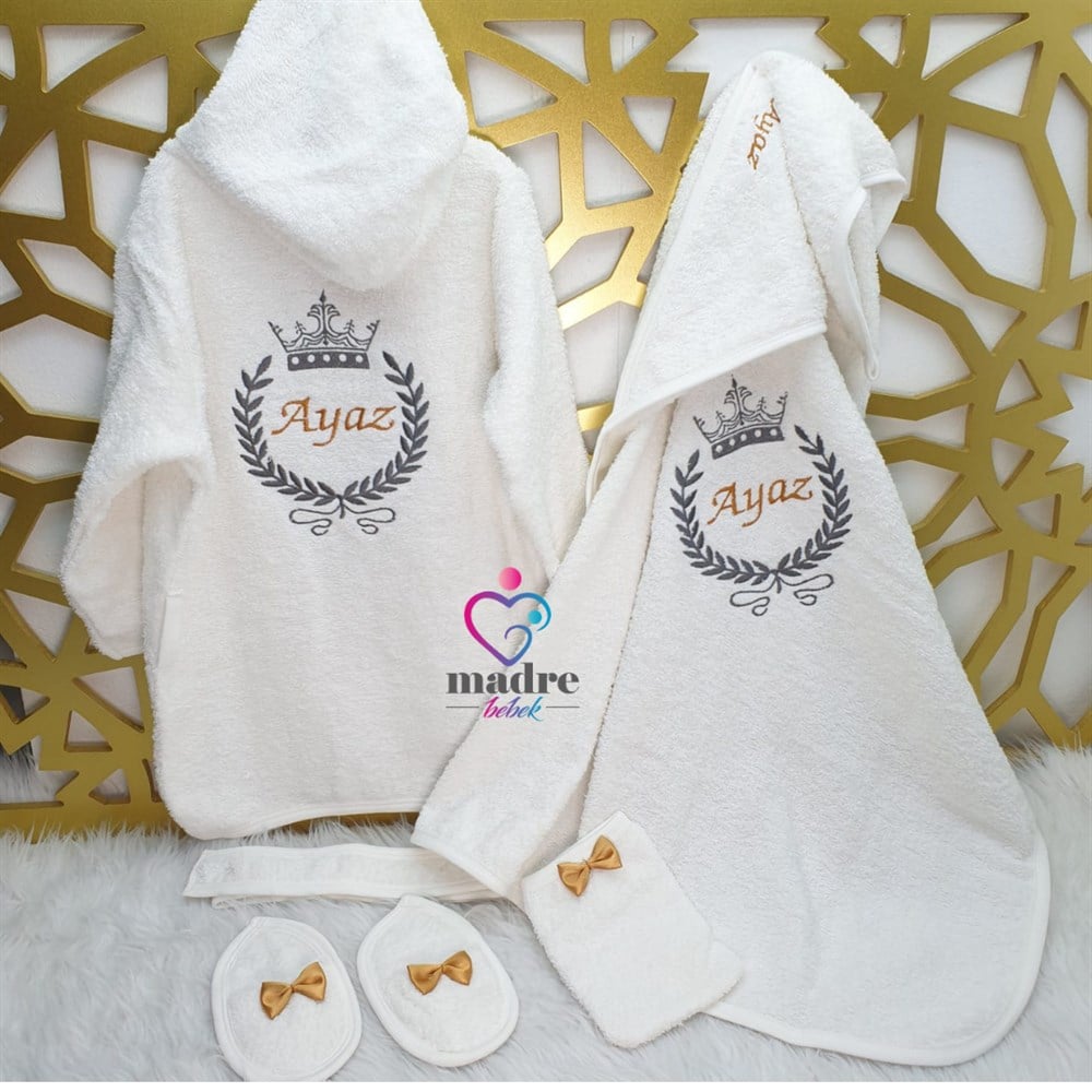 İsme Özel 4 Parça Bornoz Set