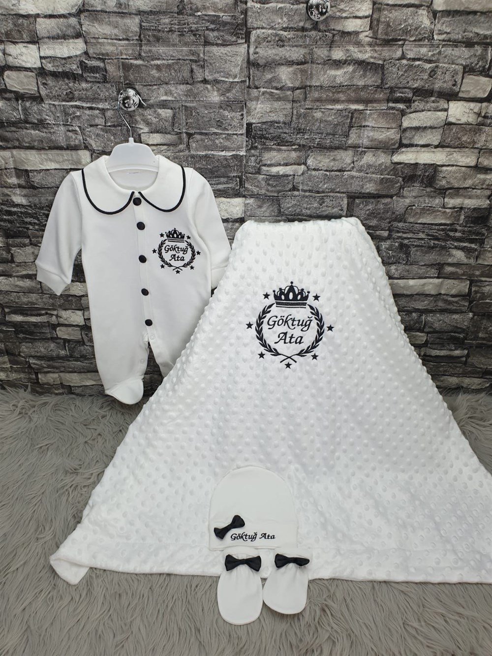 İsme Özel 4 Parça Nohut battaniyeliHastane Çıkışı