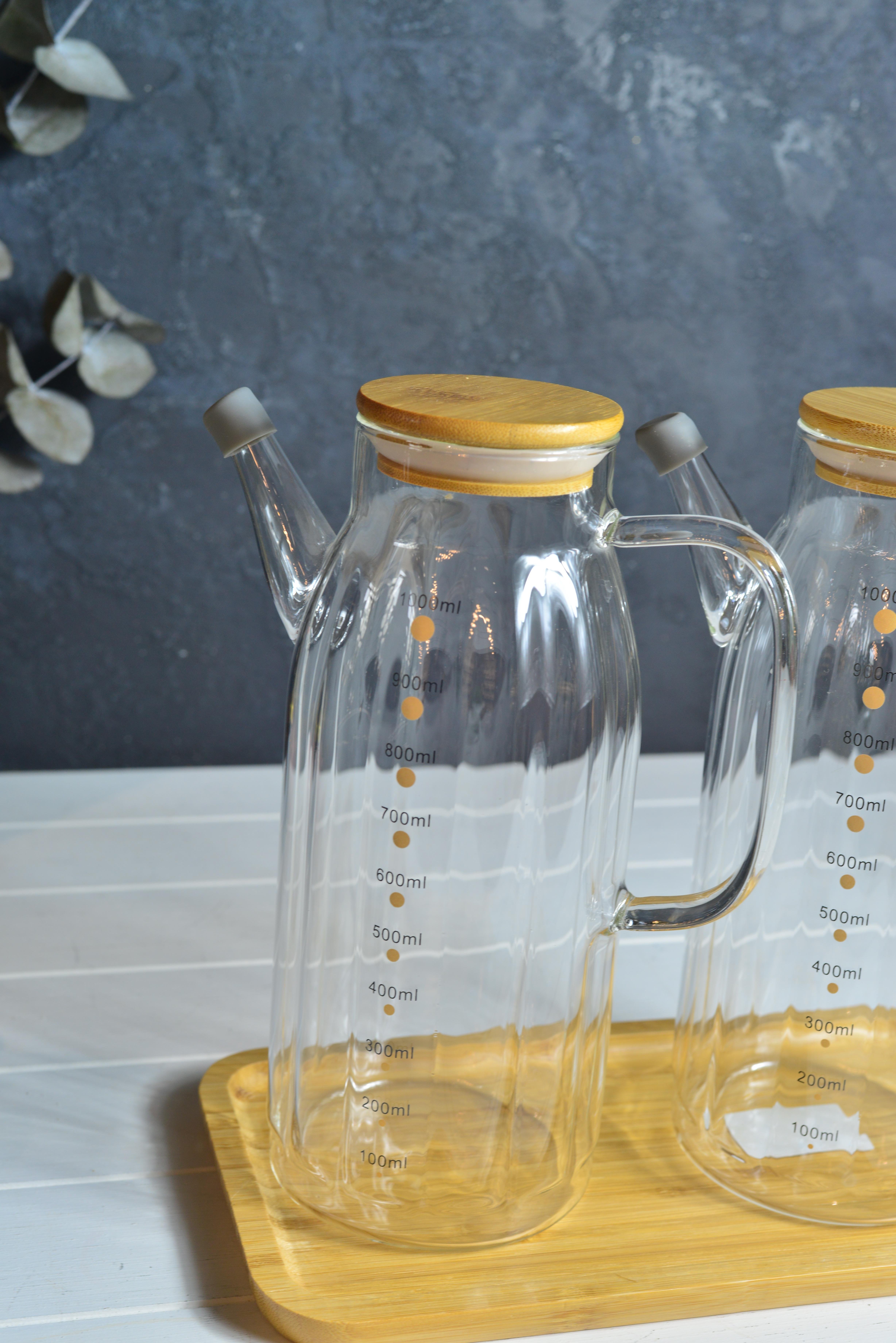 2 li Bambu Kapaklı Roque Yağlık 1000 Ml