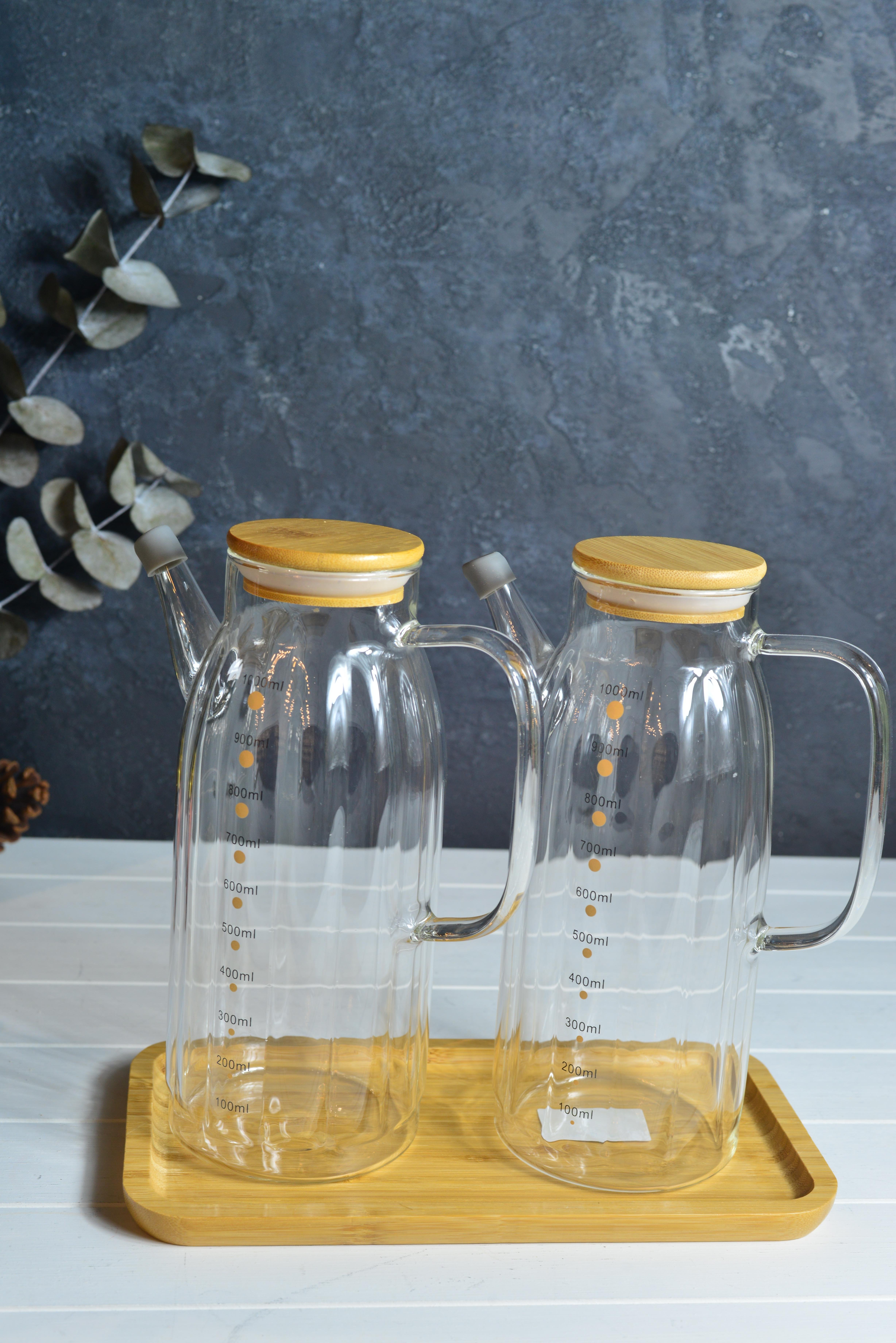 2 li Bambu Kapaklı Roque Yağlık 1000 Ml