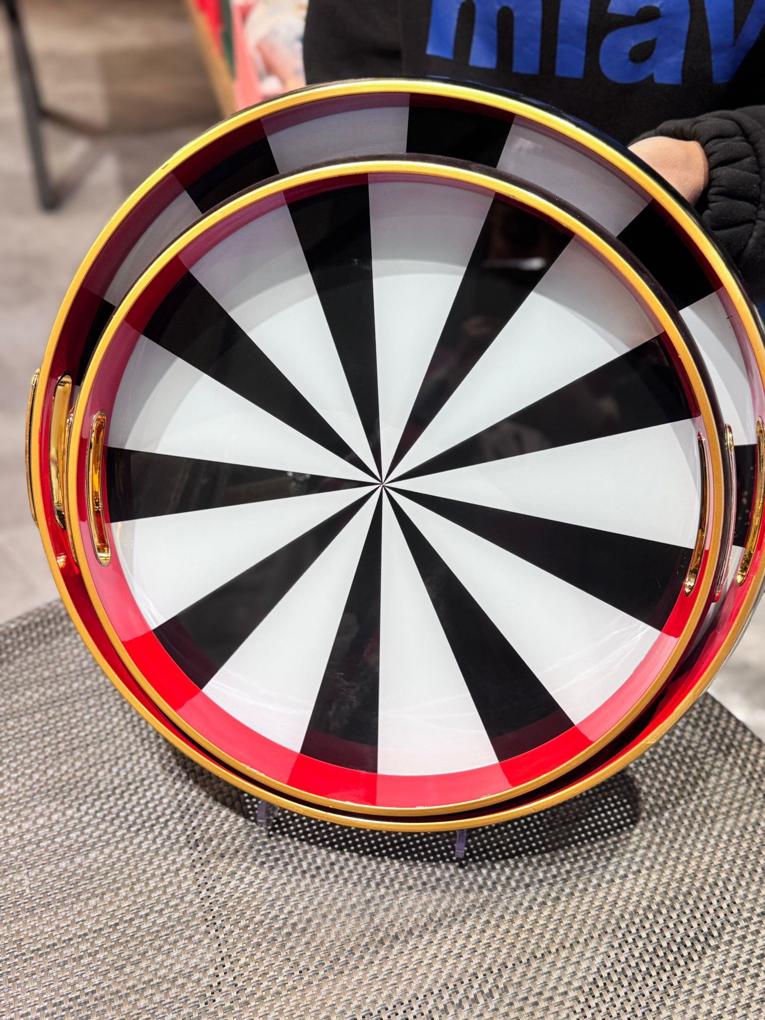 2 Li Cam Desenli Tepsi