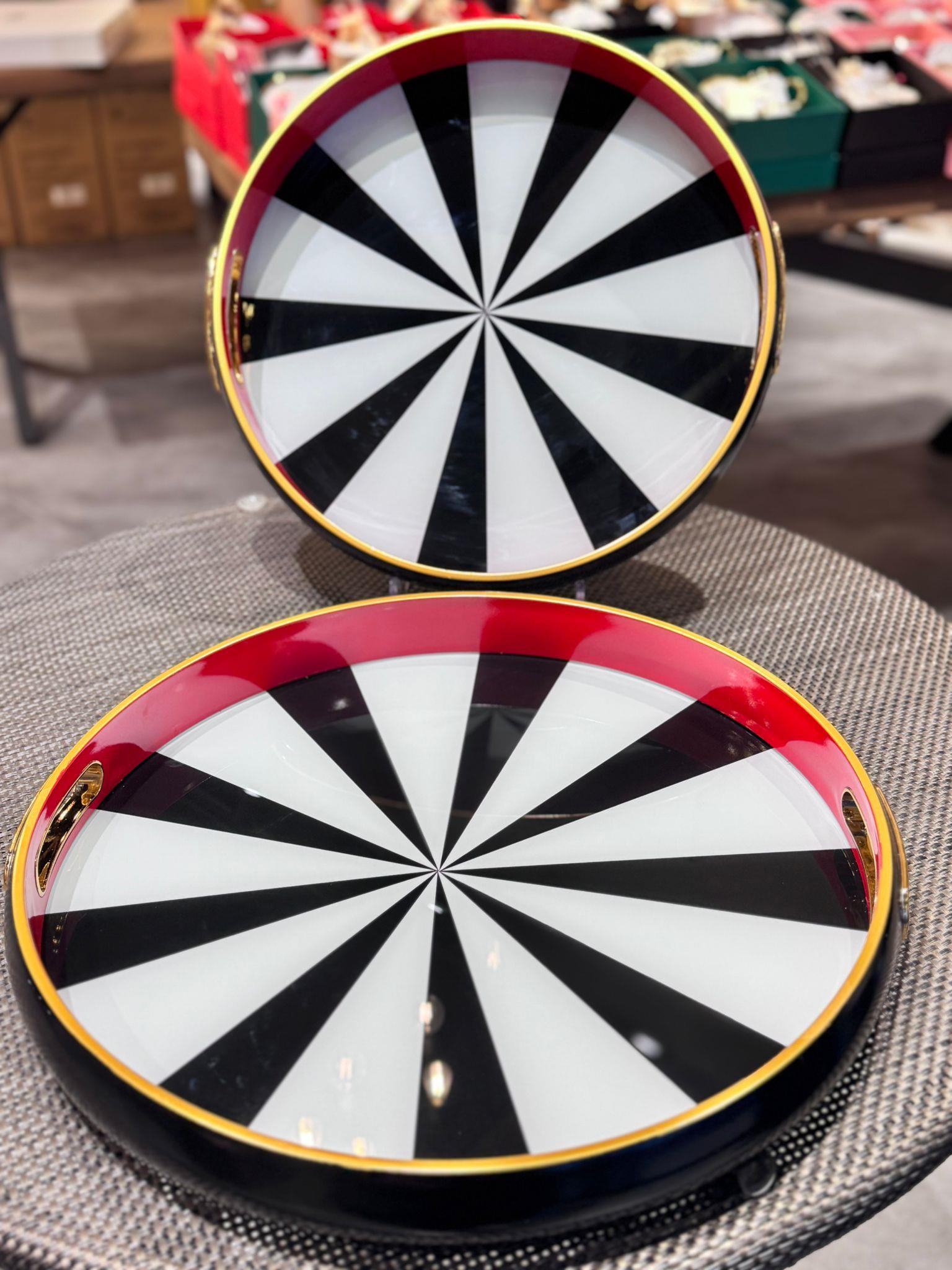 2 Li Cam Desenli Tepsi