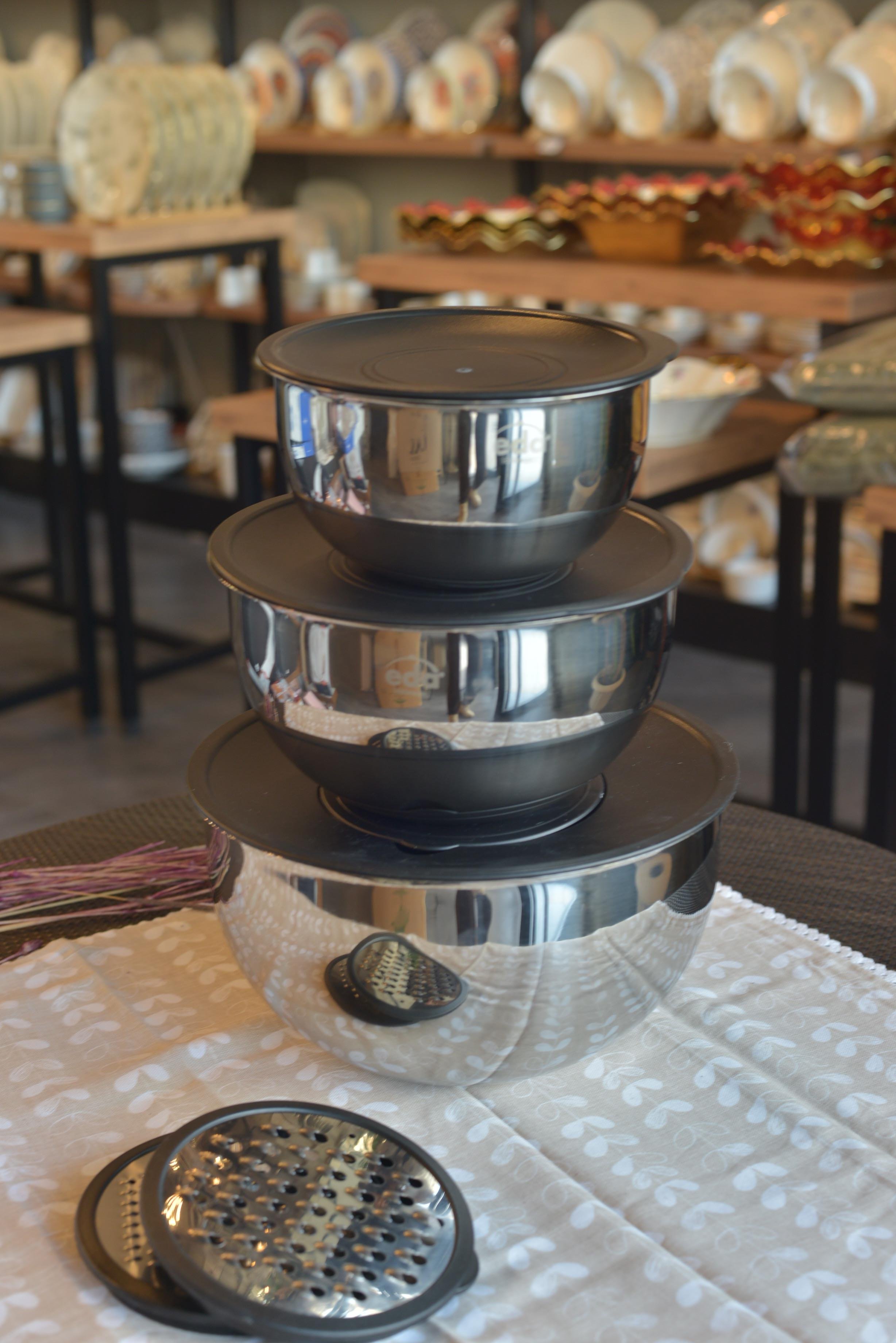 3 Lü 9 Parça Çelik Rendeli Çırpma Seti