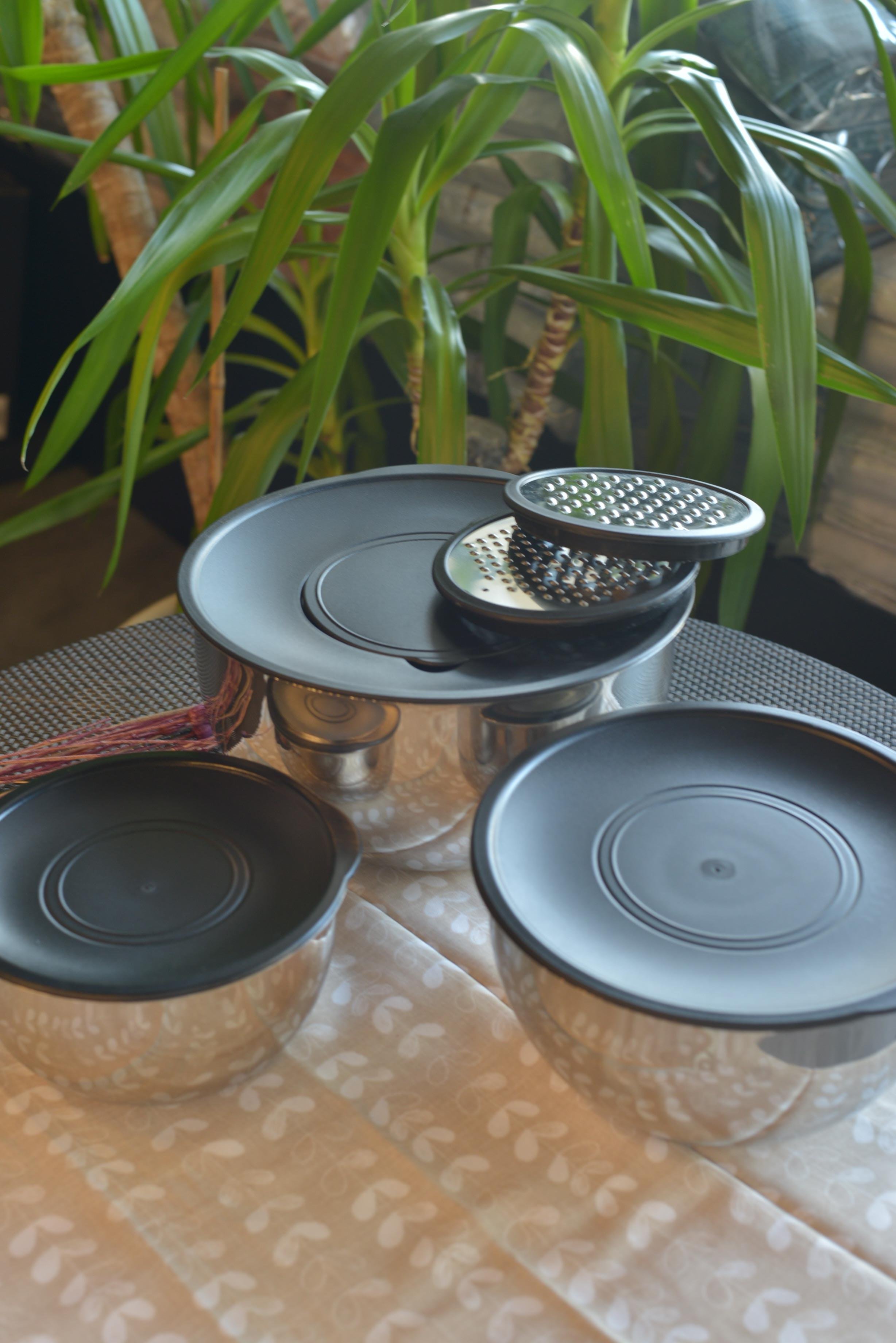 3 Lü 9 Parça Çelik Rendeli Çırpma Seti