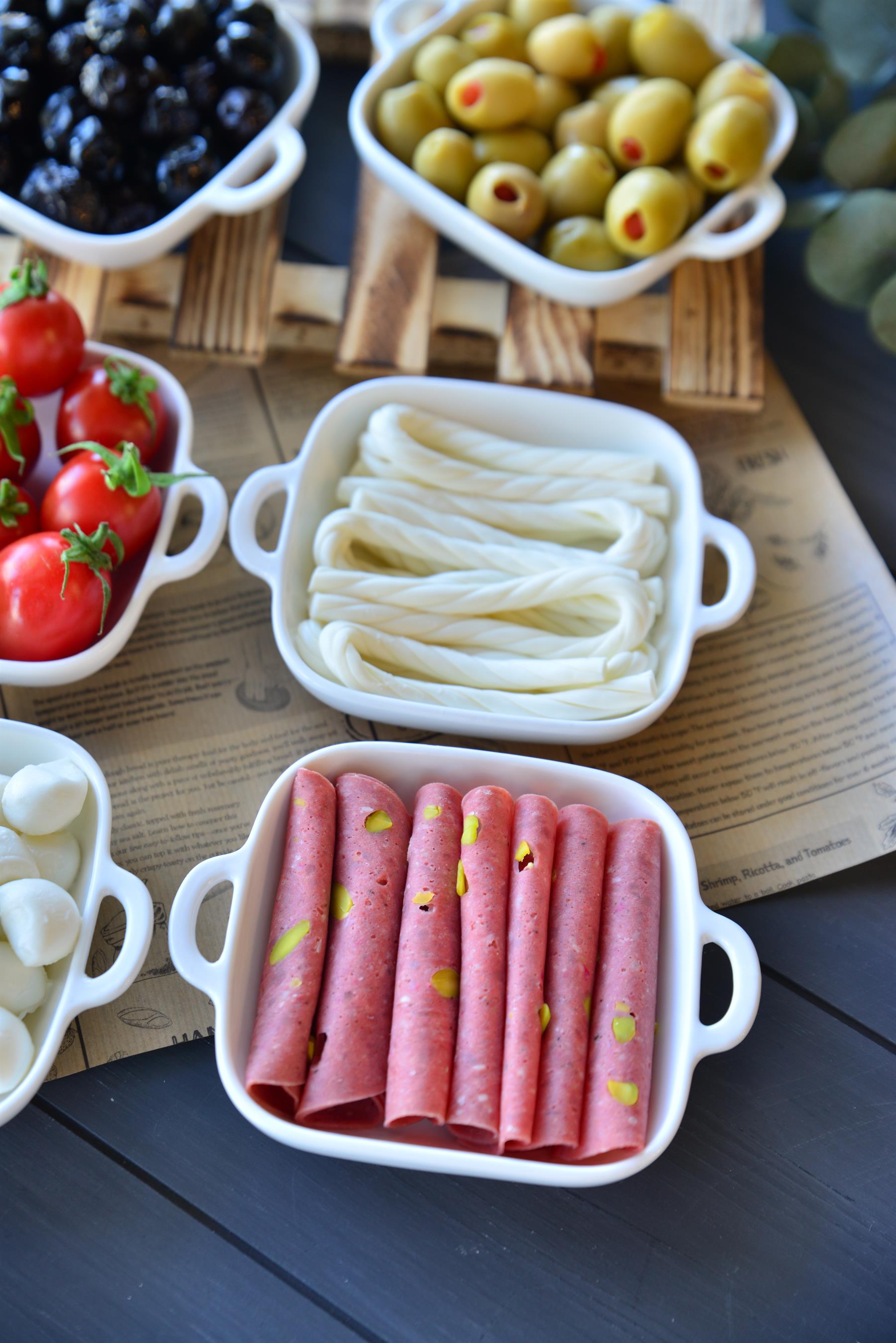 3 Lü Porselen Kare Meze Tabak / Küçük Boy